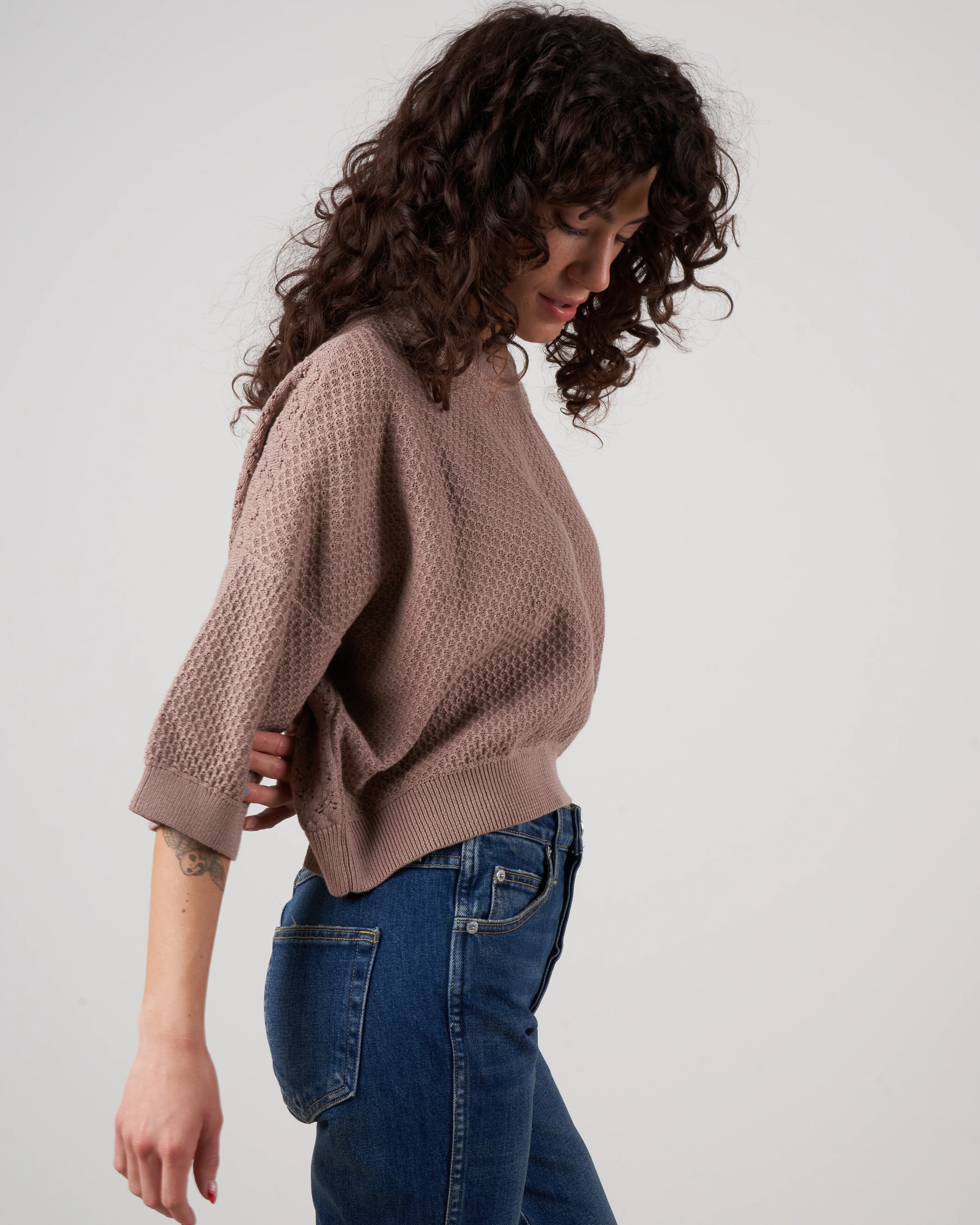 cropped jumper - almond - Image 2