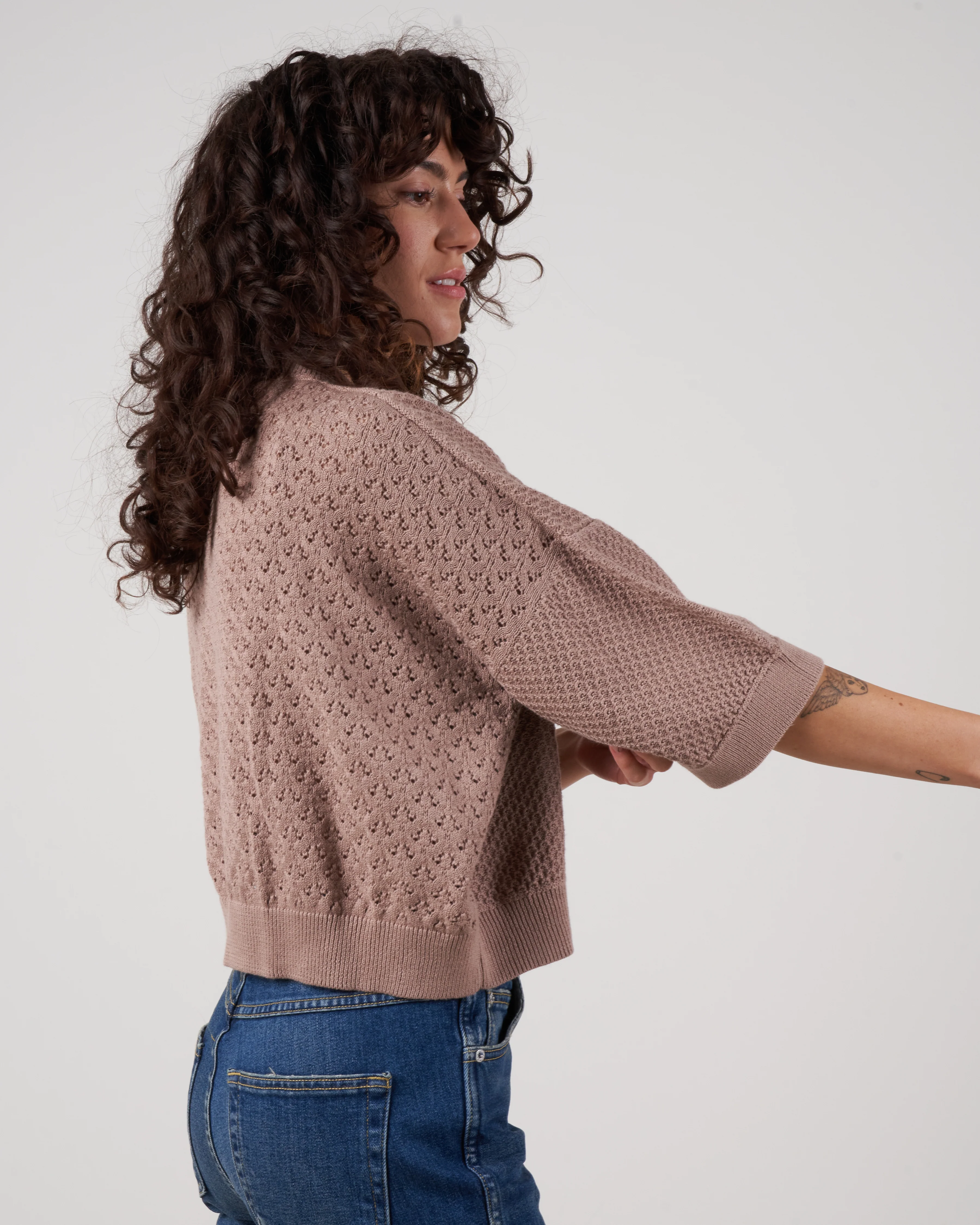 cropped jumper - almond - Image 3