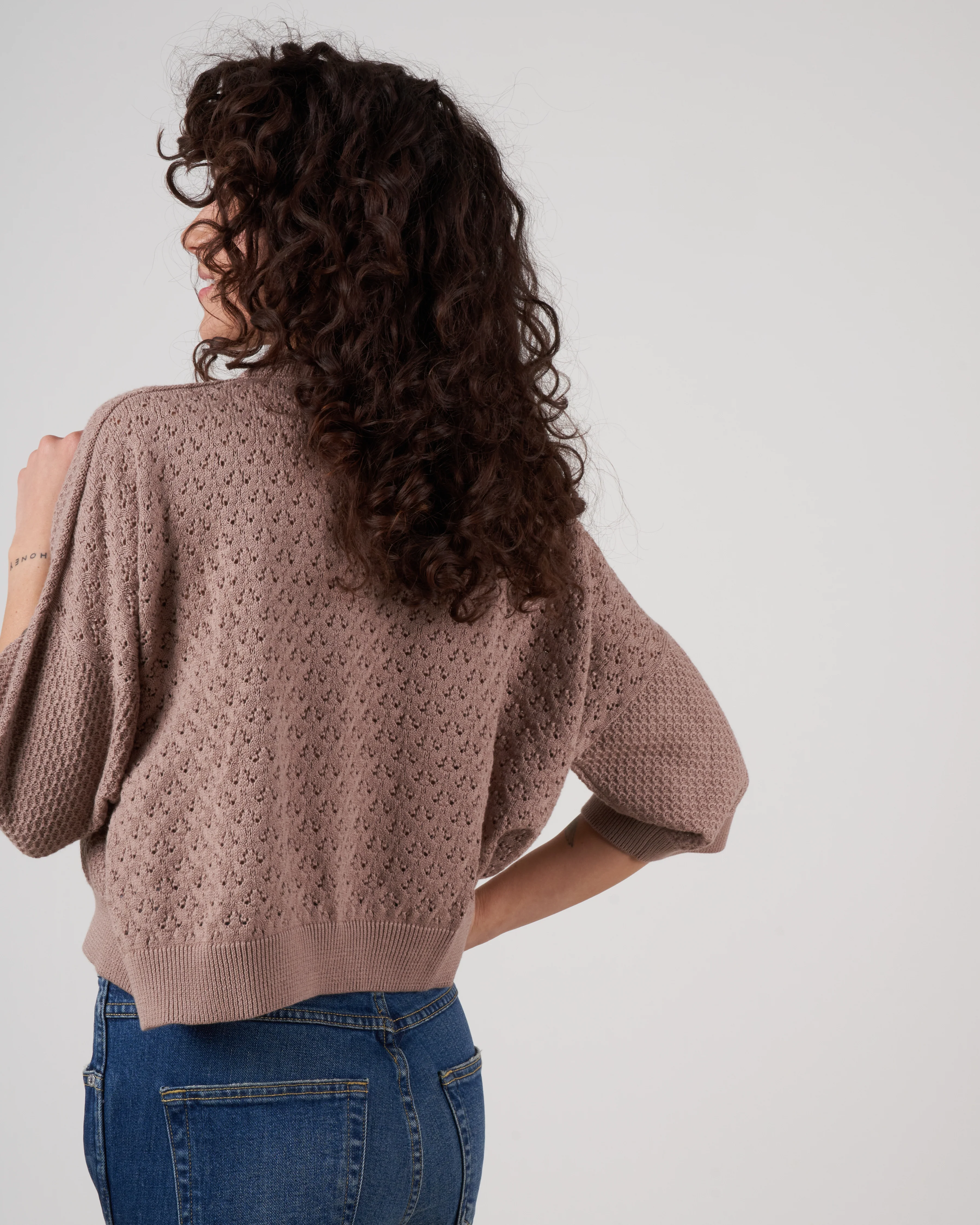 cropped jumper - almond - Image 4