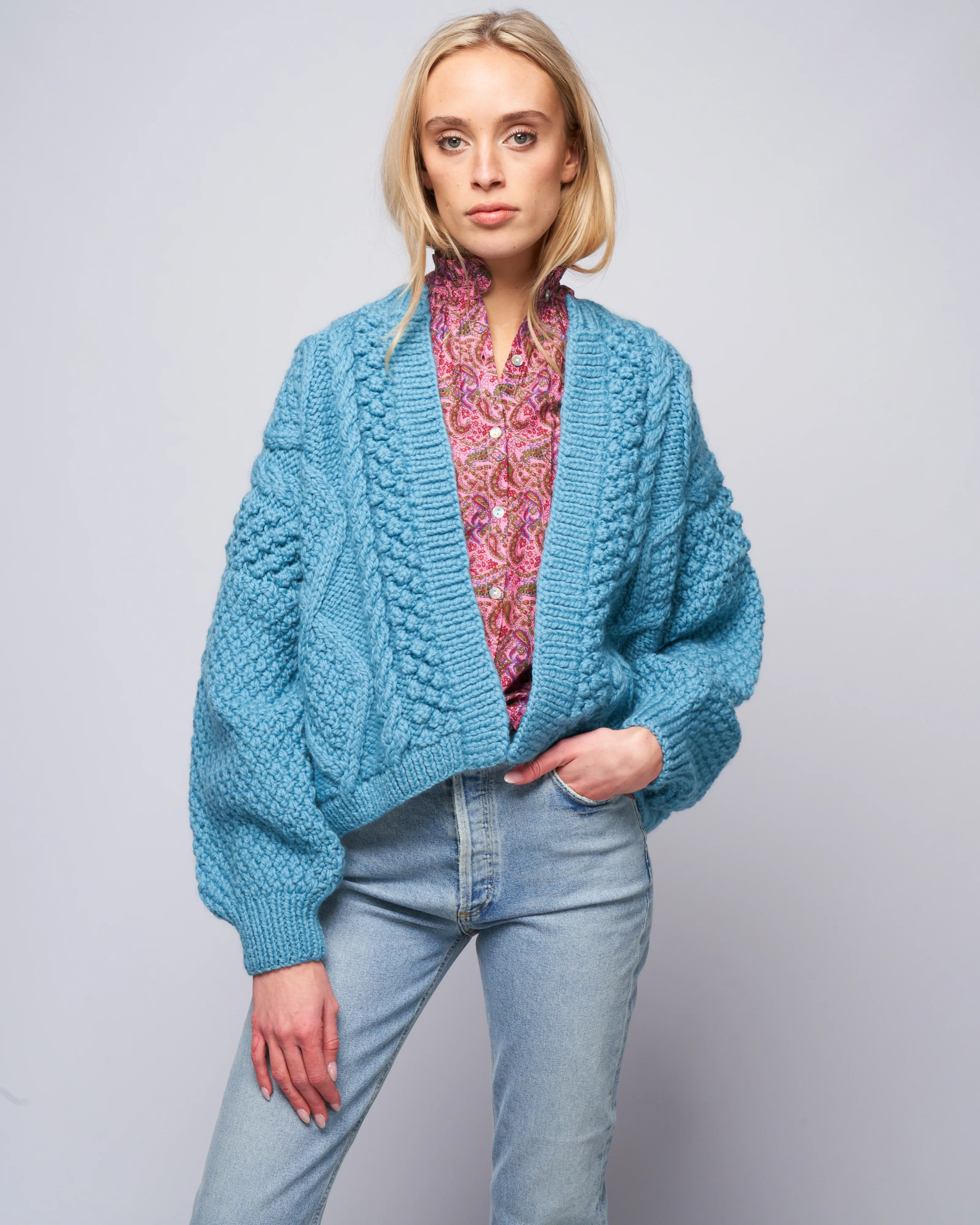 kimmie cardigan - cameo blue