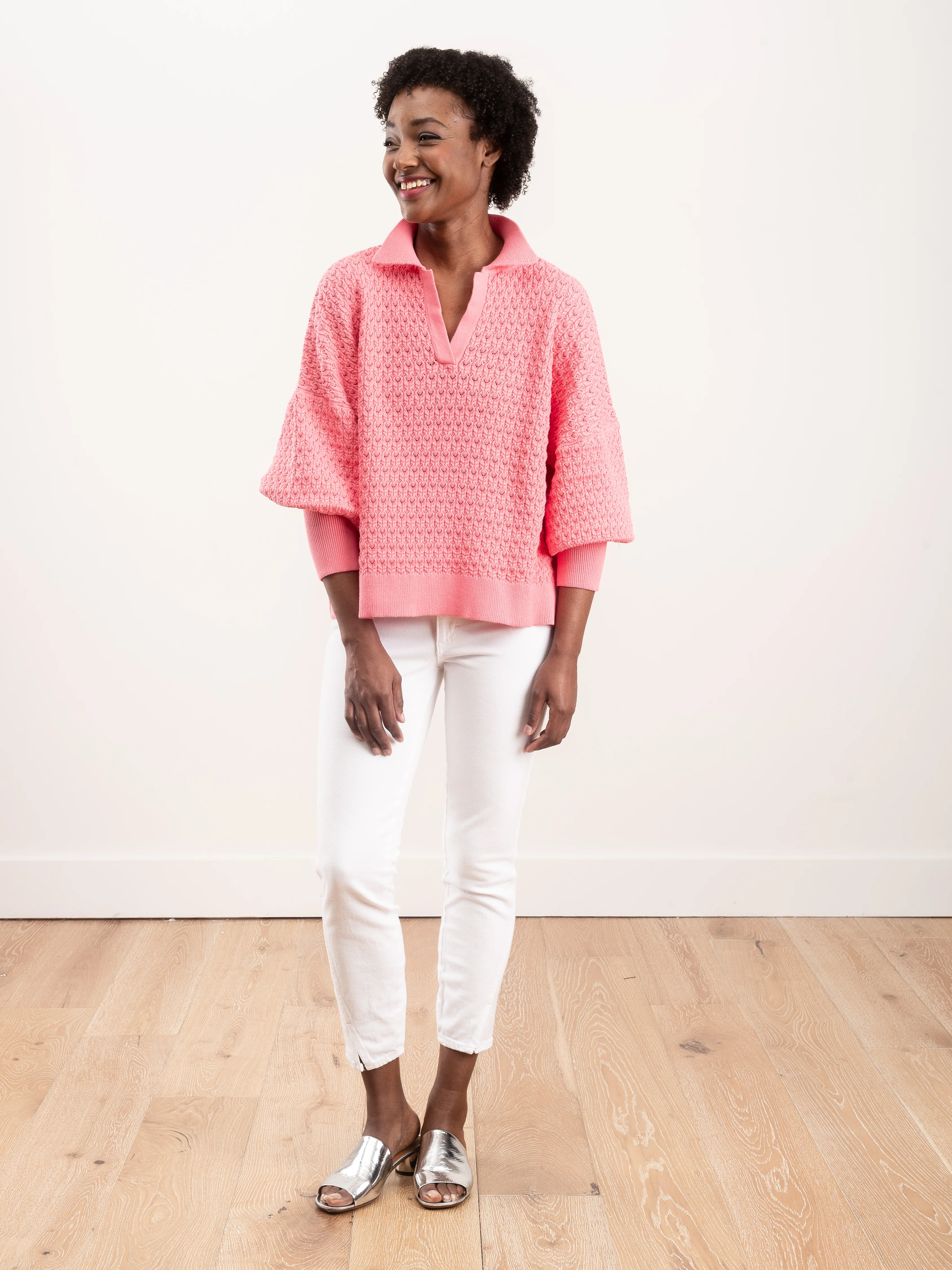 lace polo - bubblegum - Image 3
