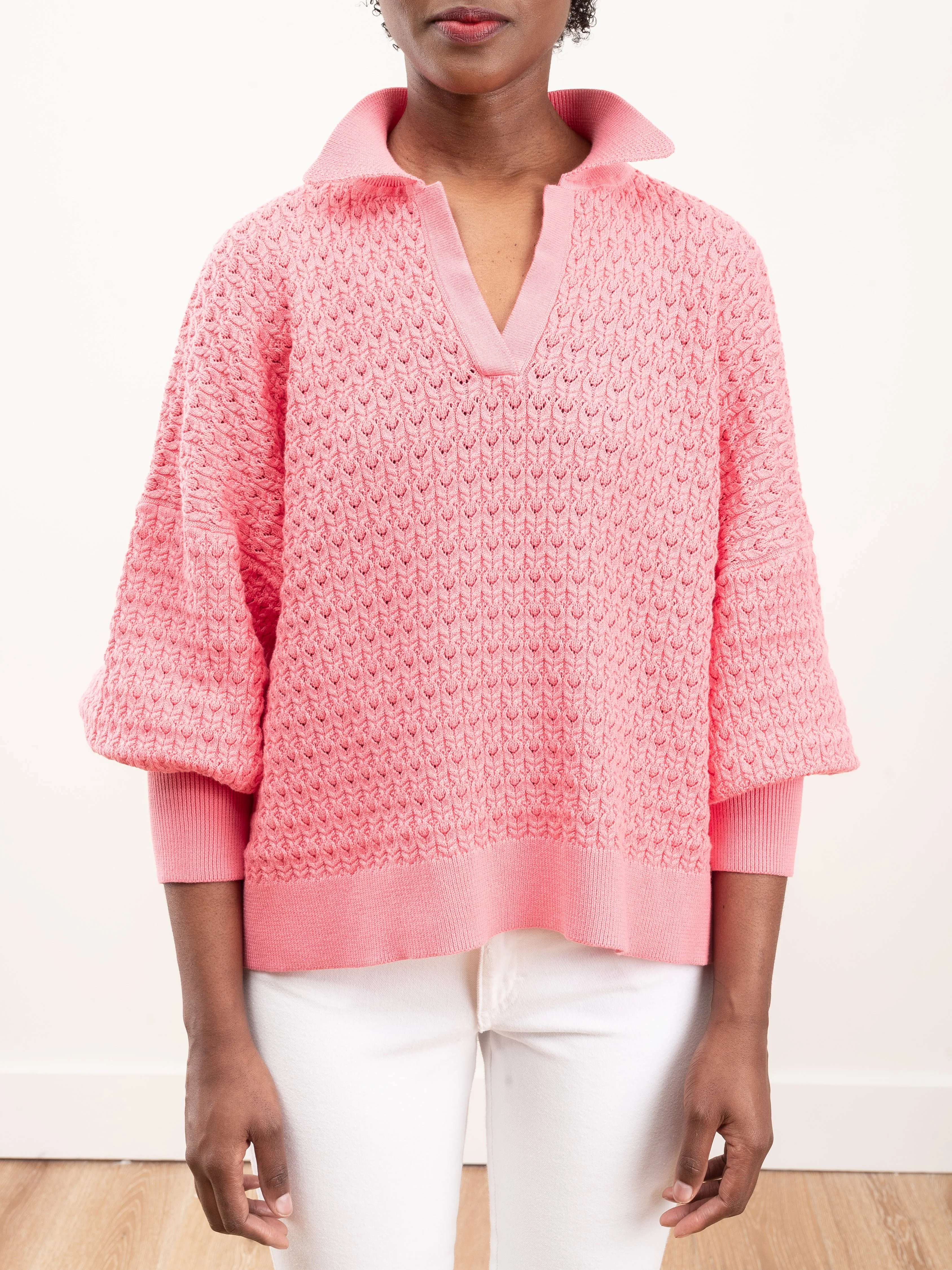 lace polo - bubblegum - Image 4