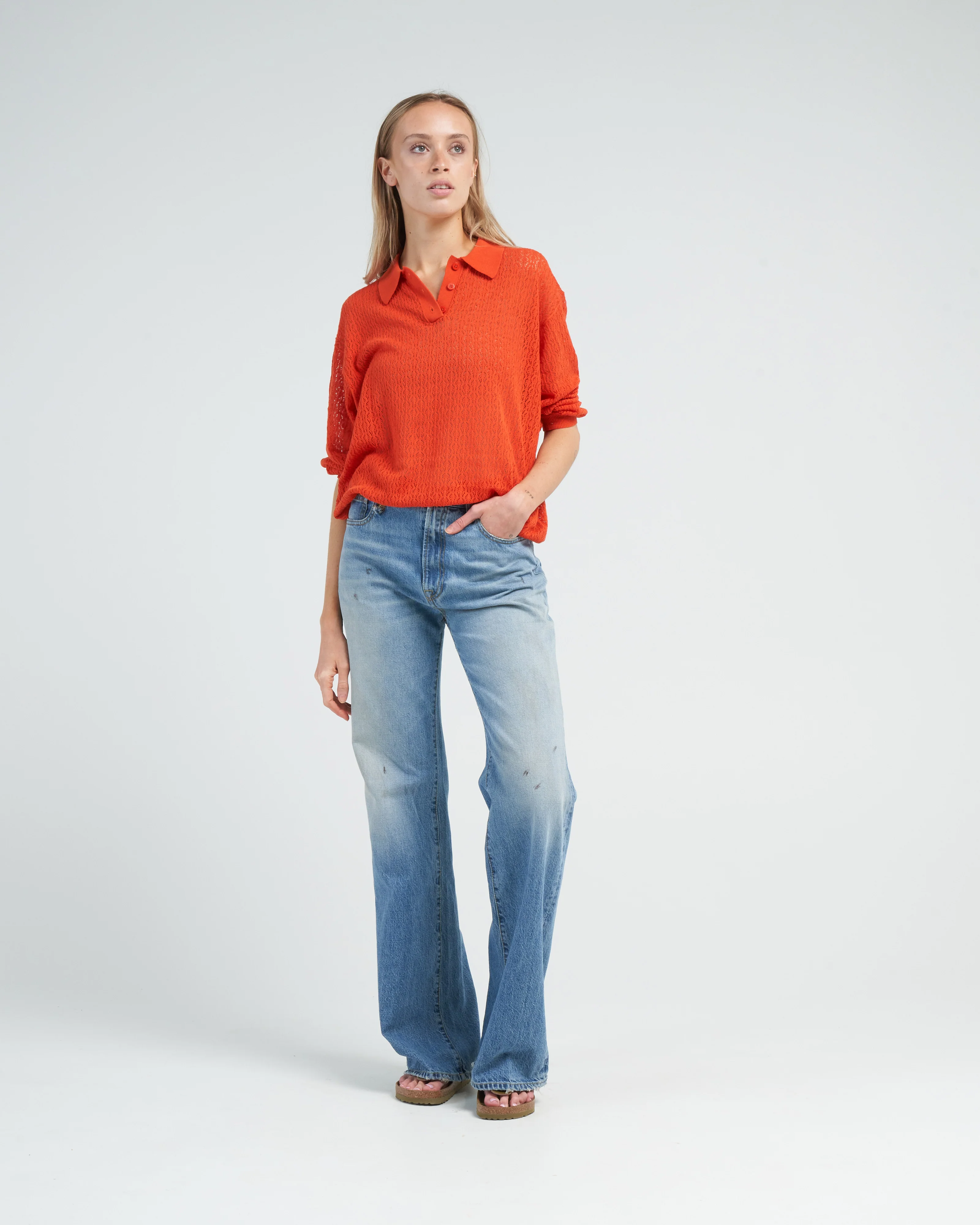 lace polo - langoustine - Image 2