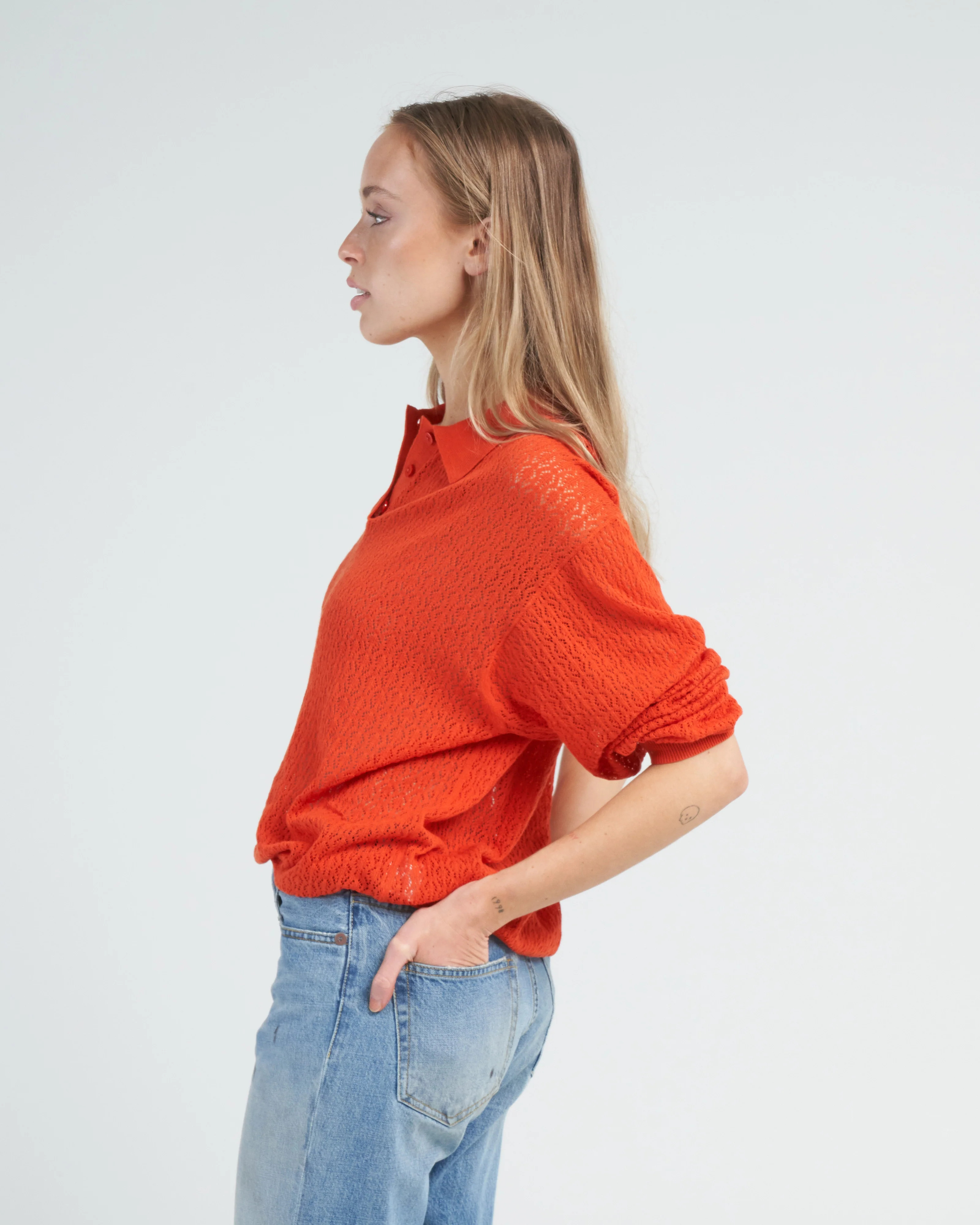 lace polo - langoustine - Image 3