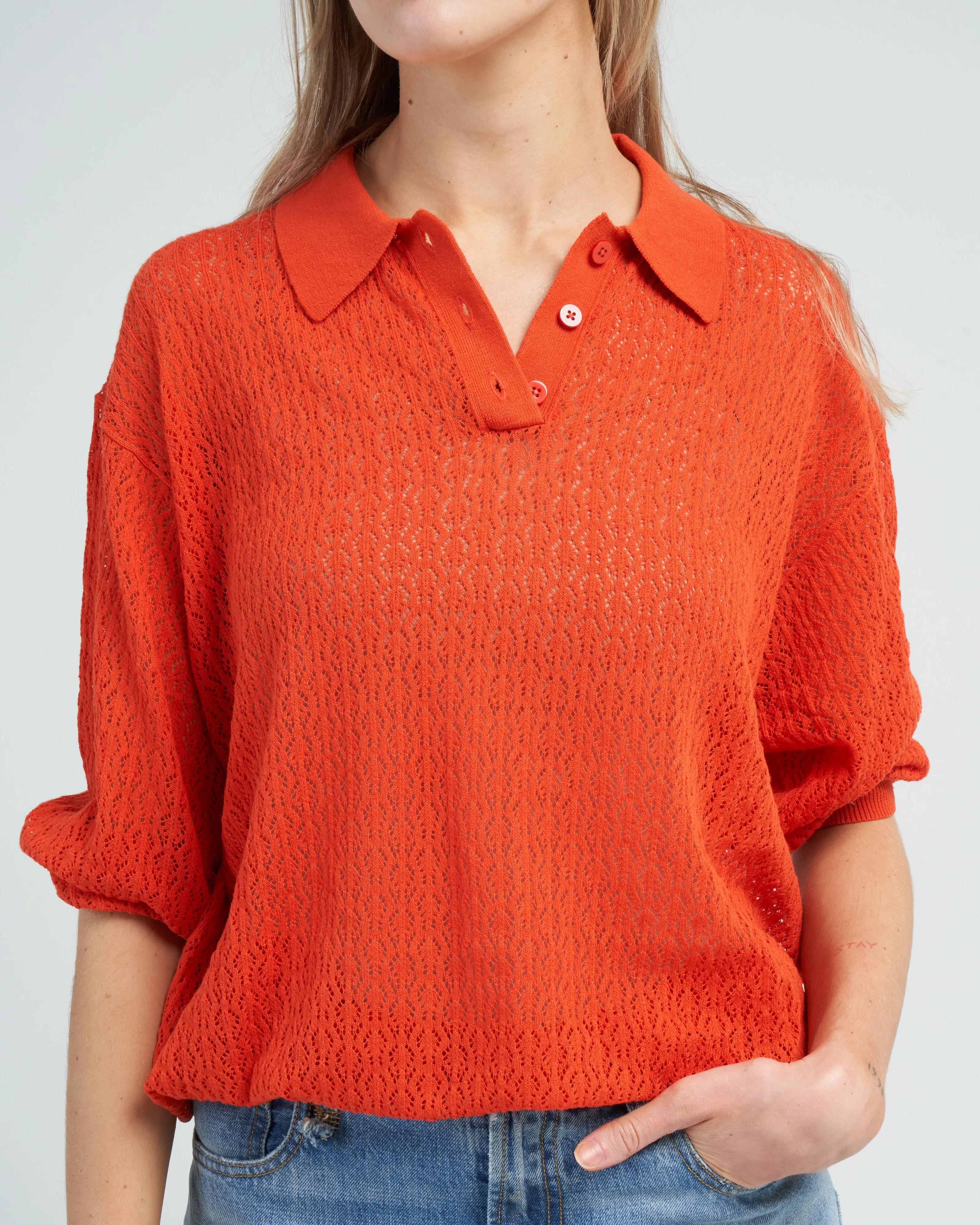 lace polo - langoustine - Image 5