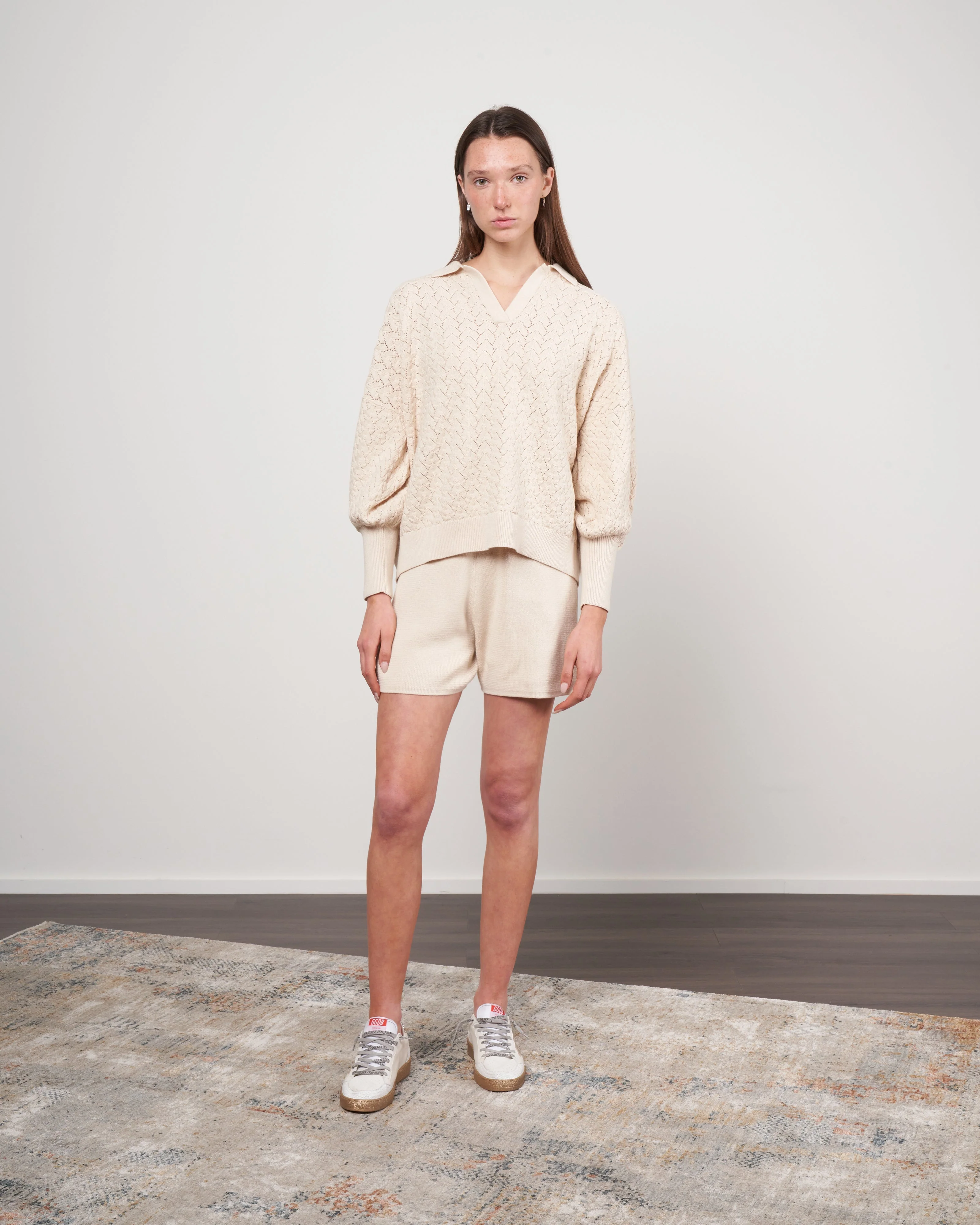 lace polo - ivory - Image 2