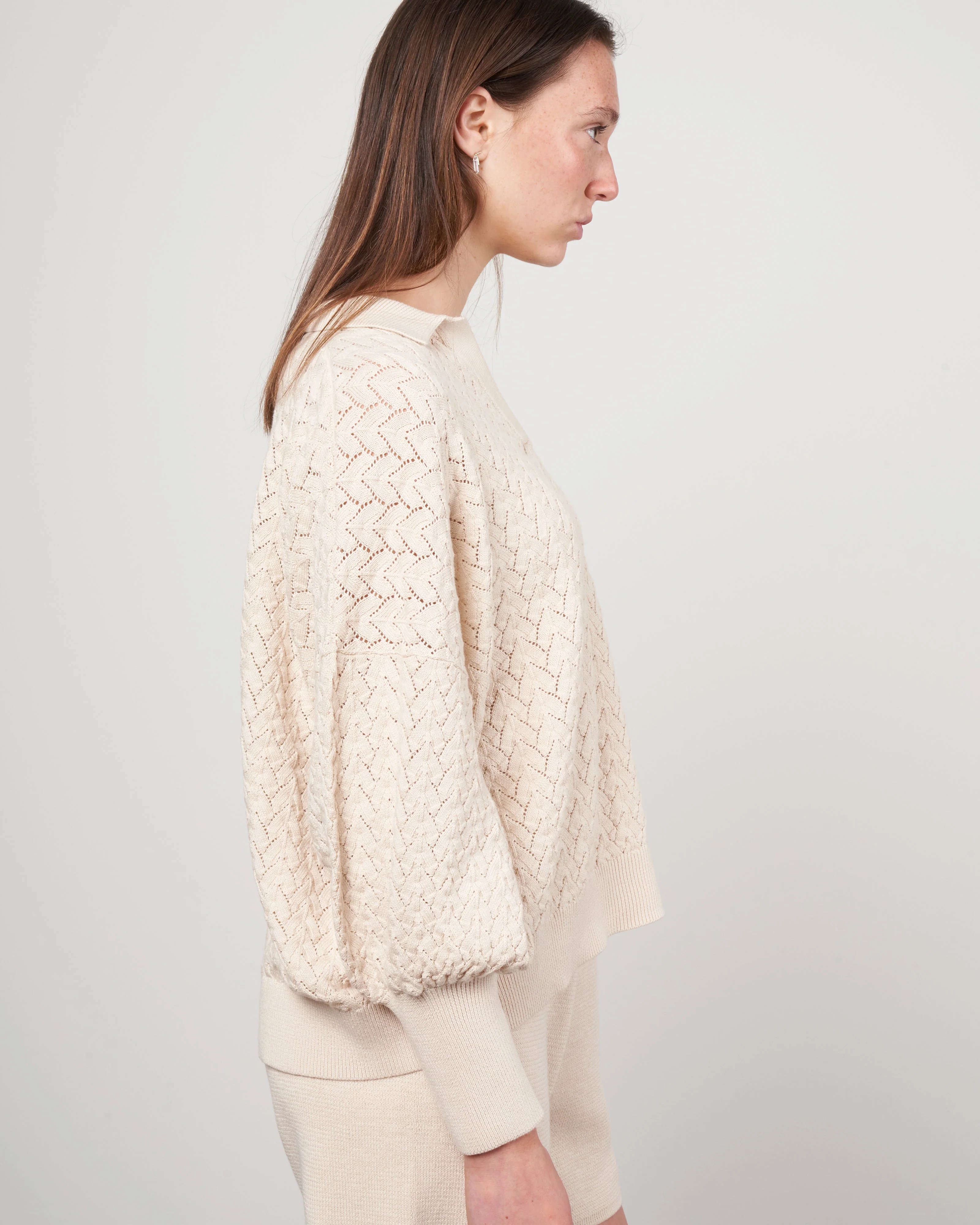 lace polo - ivory - Image 3