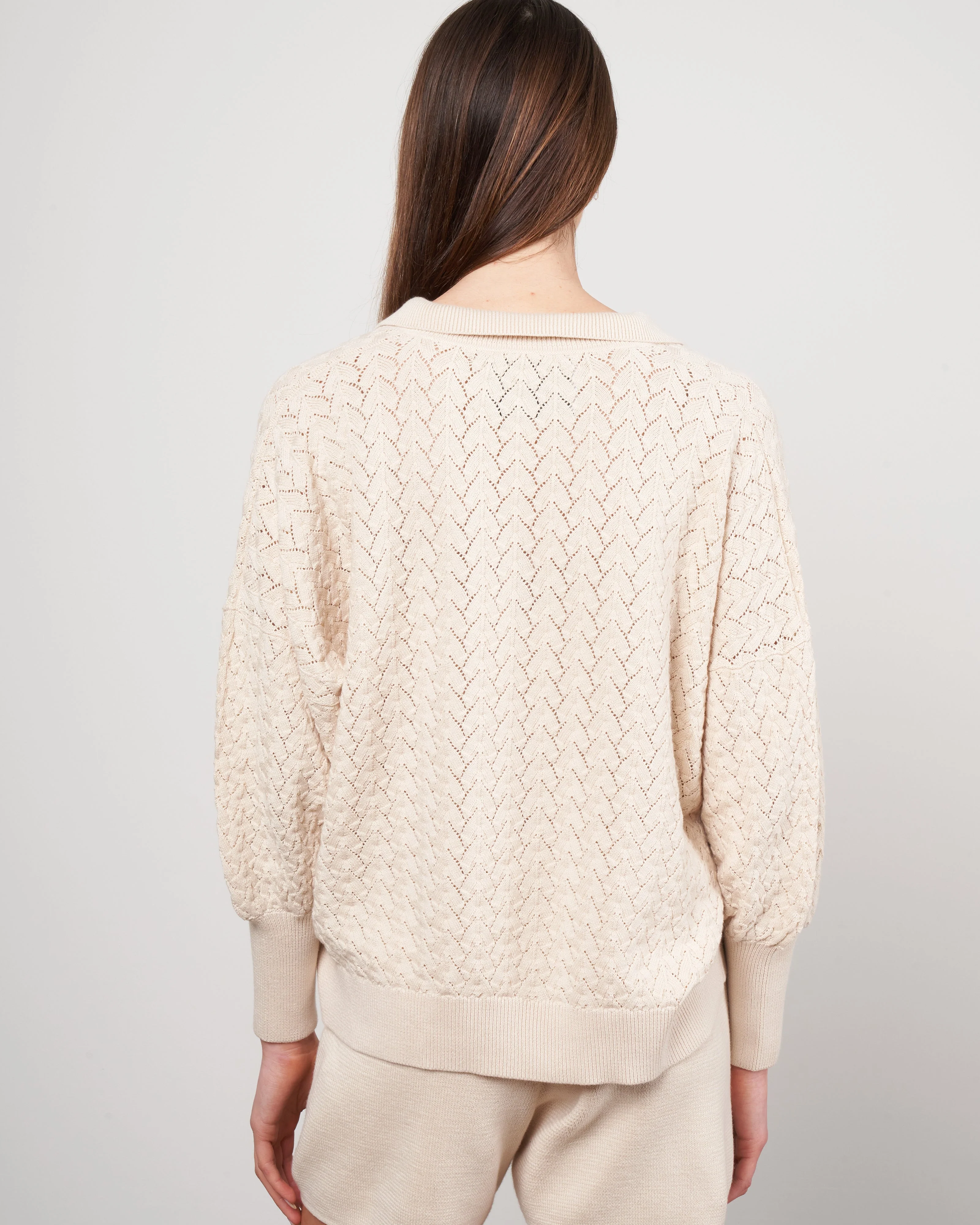lace polo - ivory - Image 4