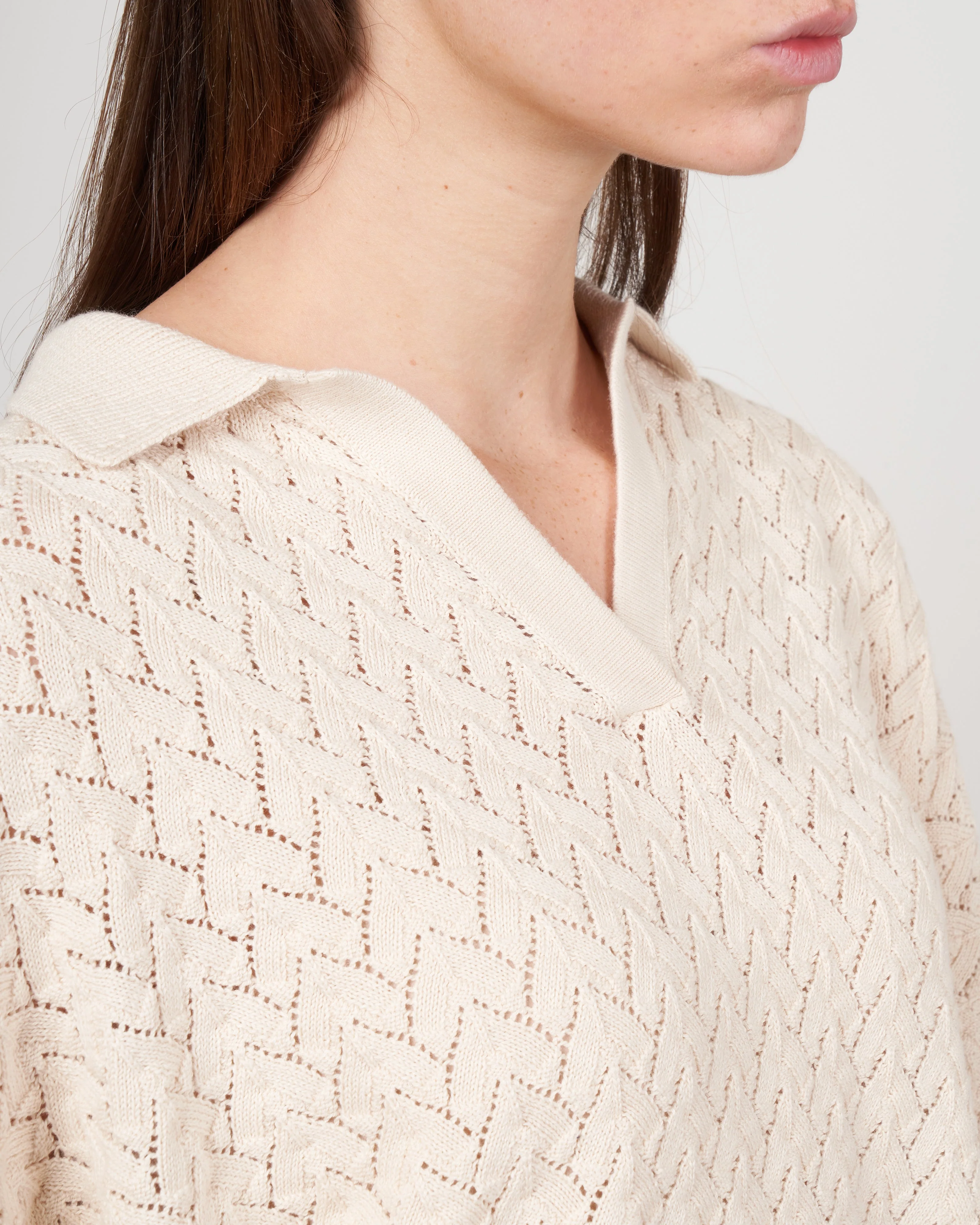 lace polo - ivory - Image 5