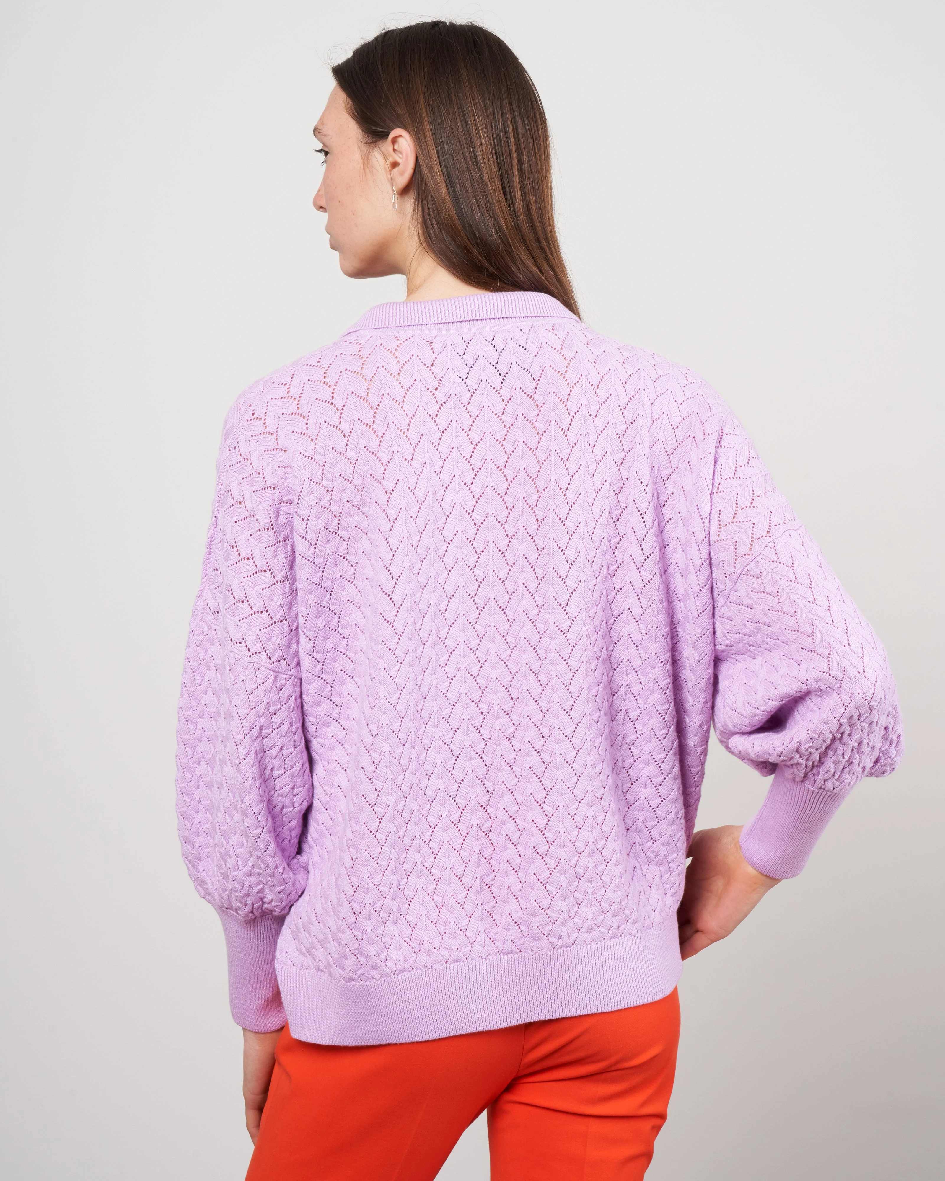 lace polo - lilac - Image 4