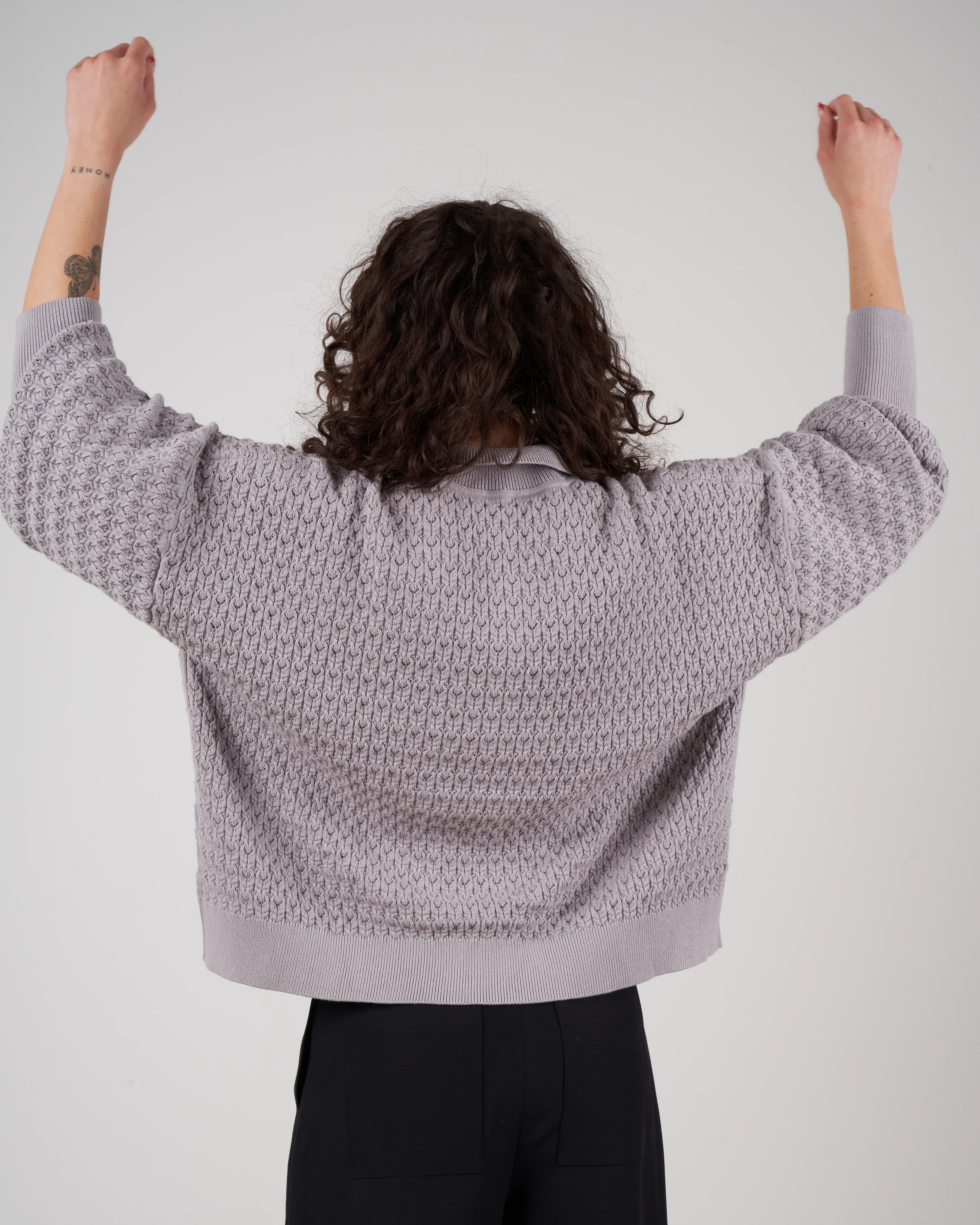 lace polo - stone grey - Image 4