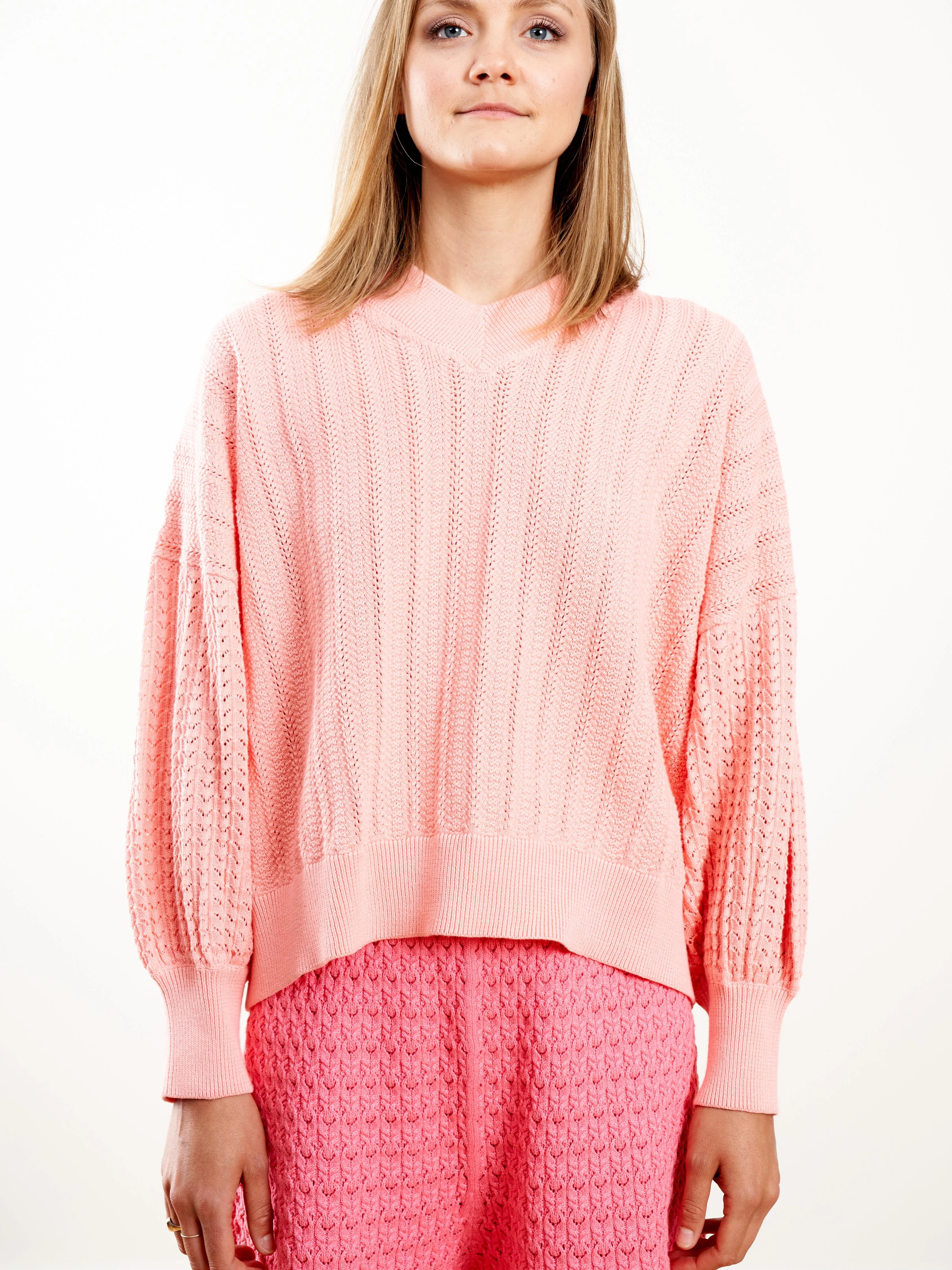 mix knit jumper - rose - Image 3