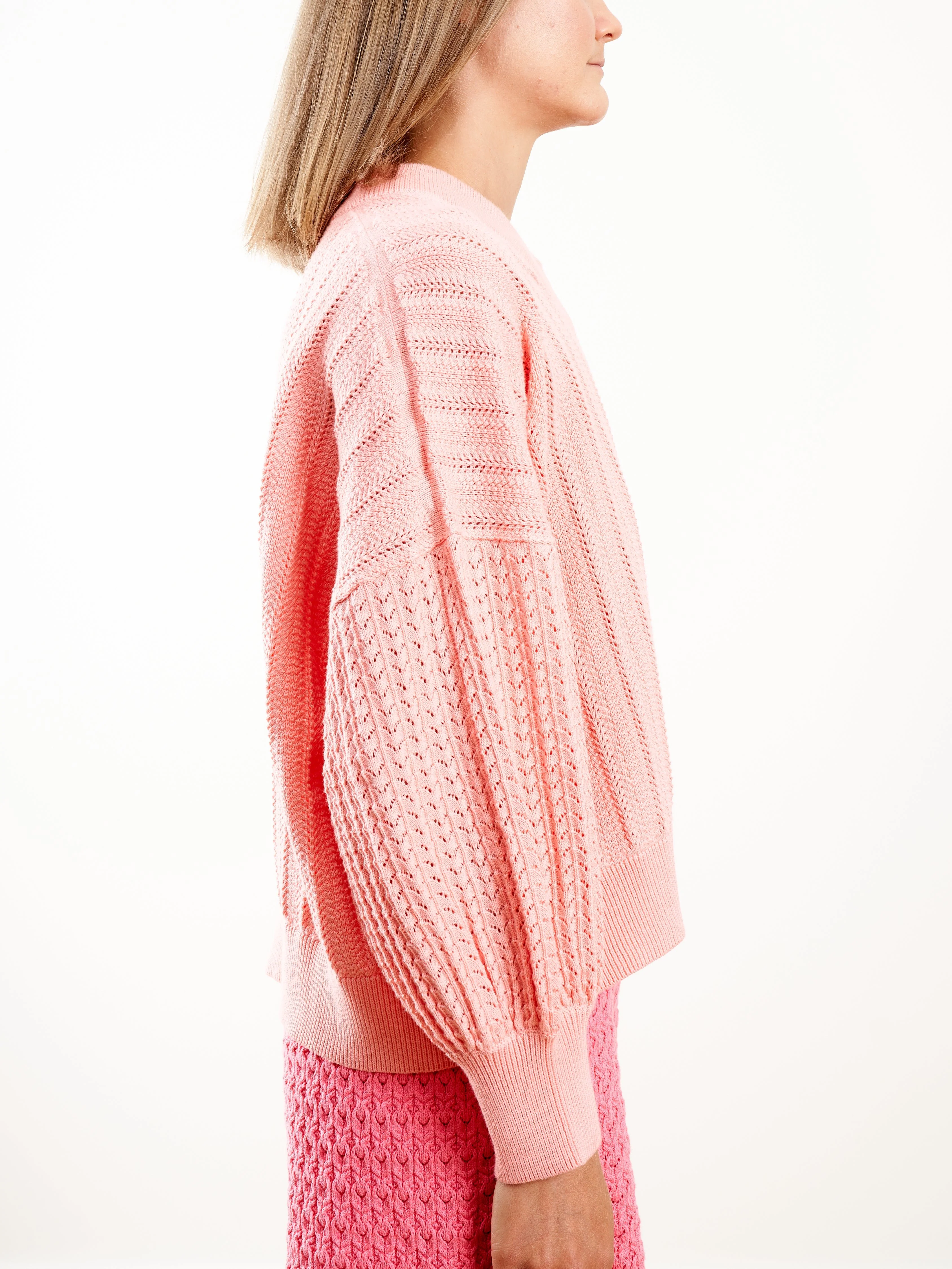 mix knit jumper - rose - Image 4