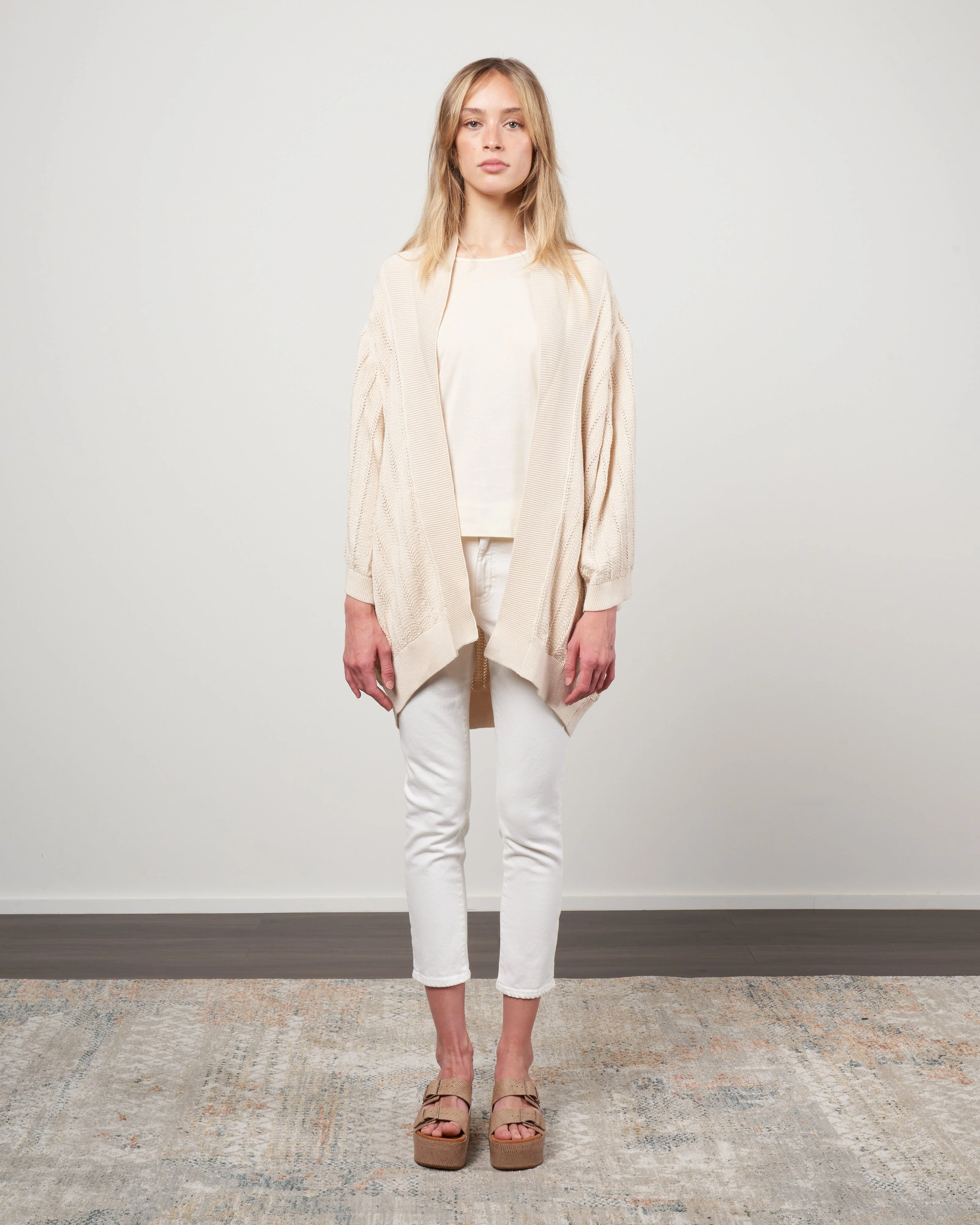 oversized cardigan - ivory - Image 2