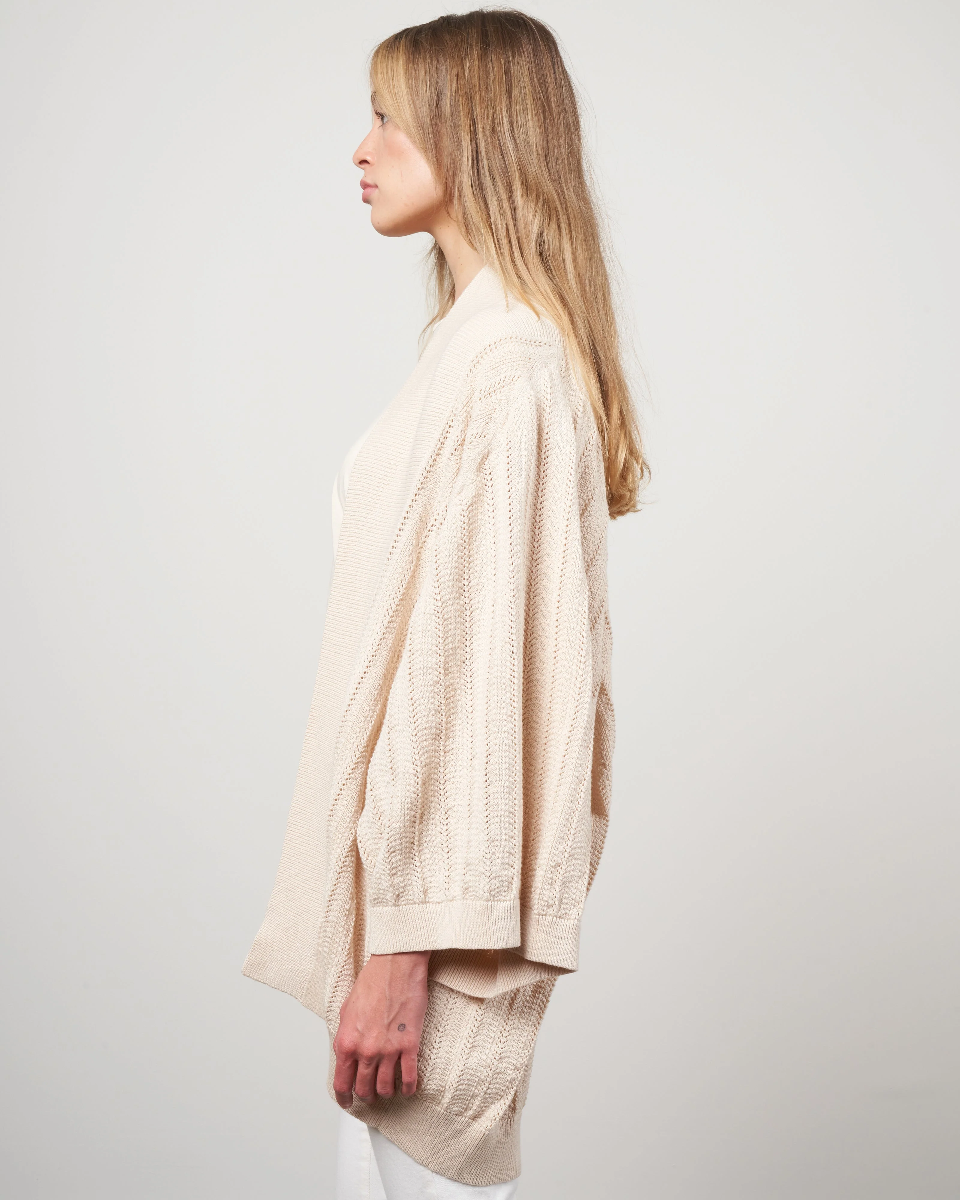 oversized cardigan - ivory - Image 3