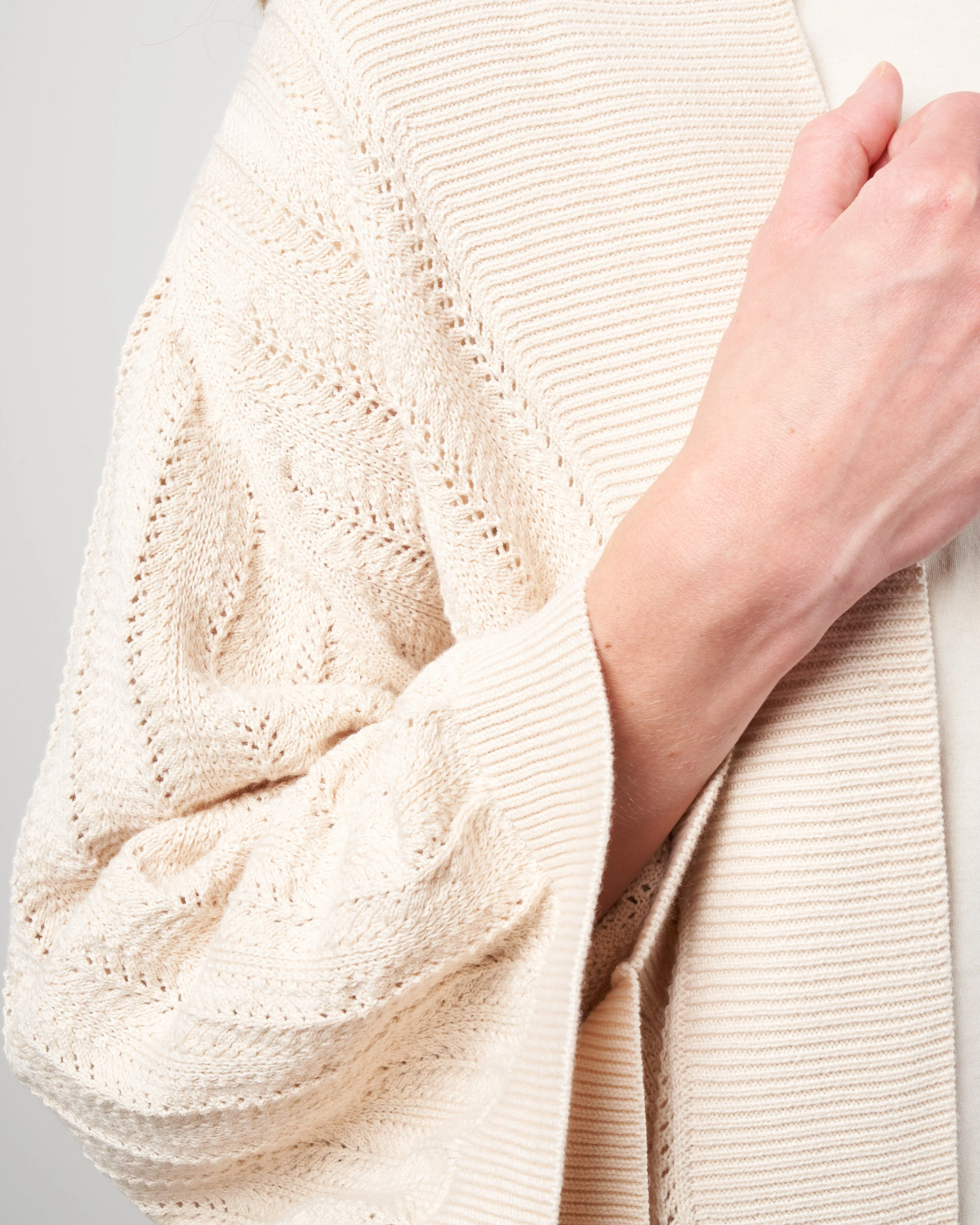 oversized cardigan - ivory - Image 5
