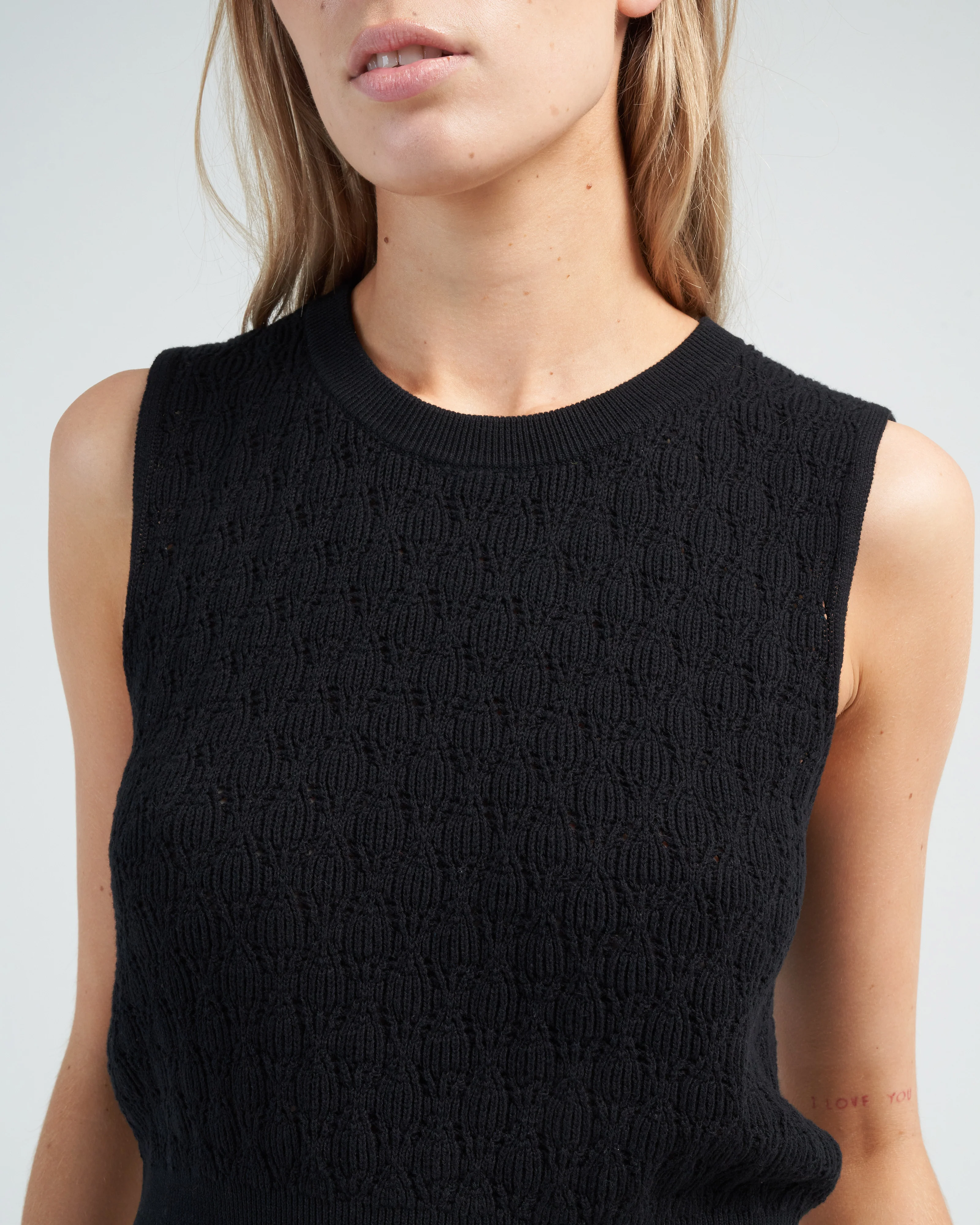pointelle mini top - black - Image 5