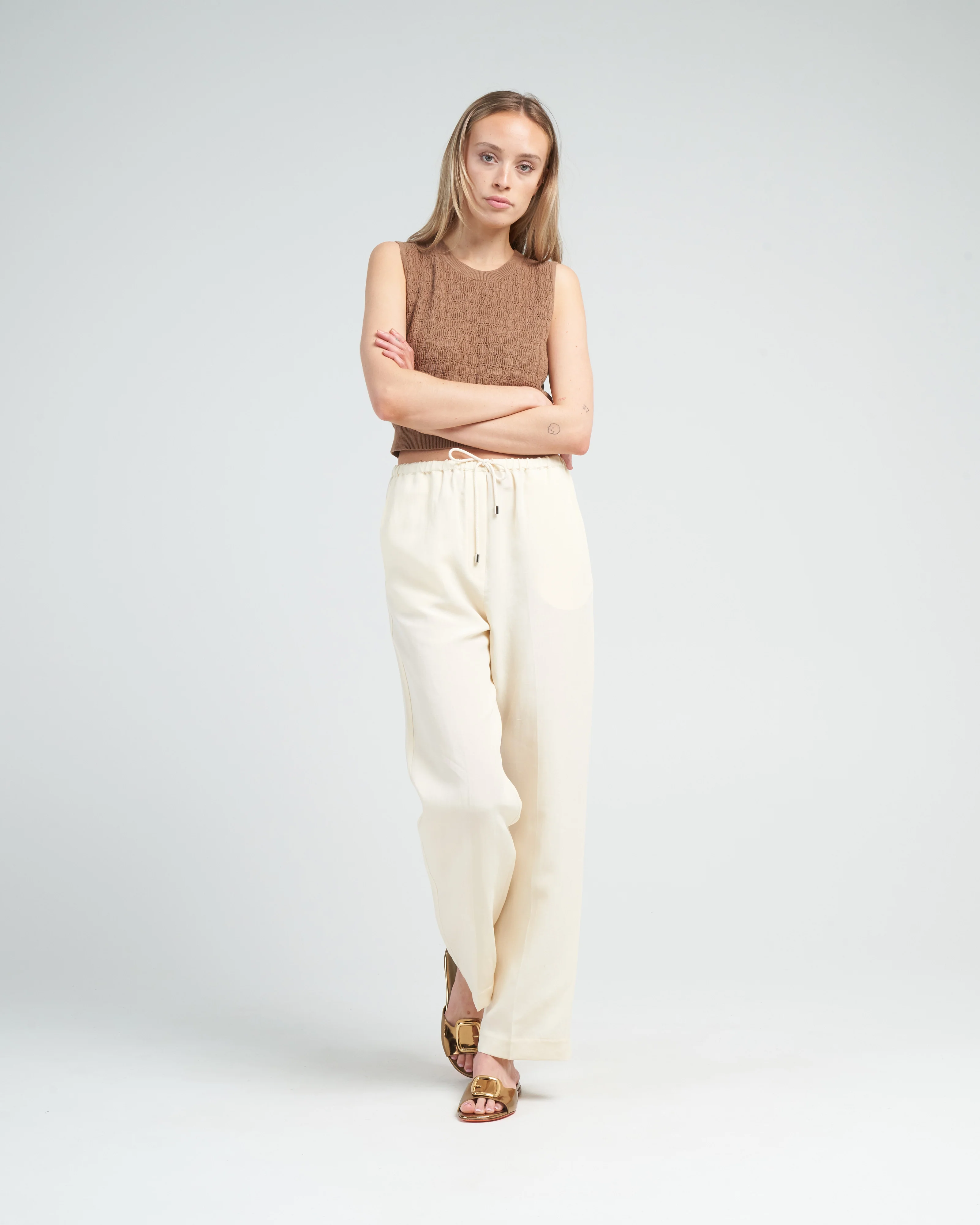 pointelle mini top - brown sugar - Image 2
