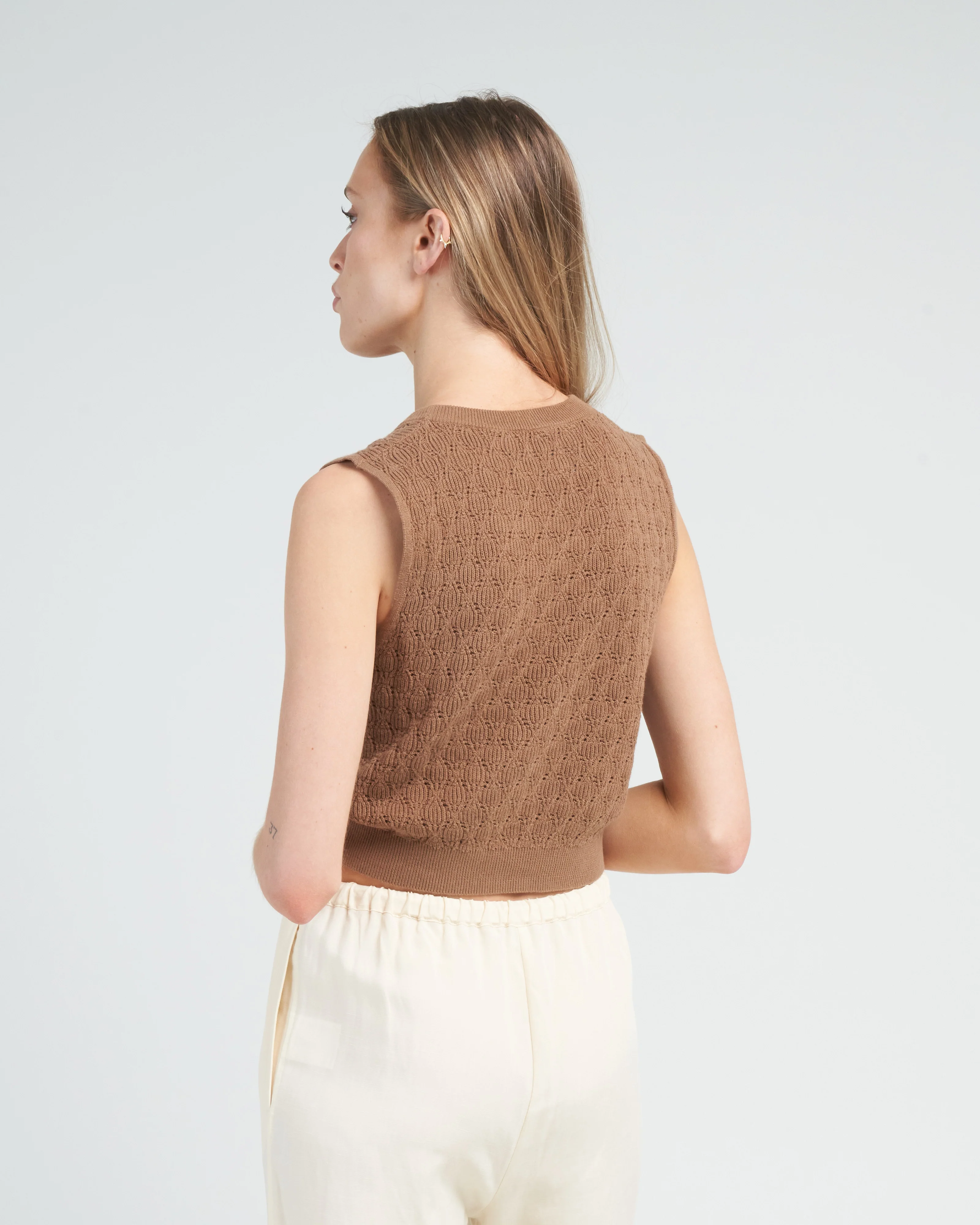 pointelle mini top - brown sugar - Image 5