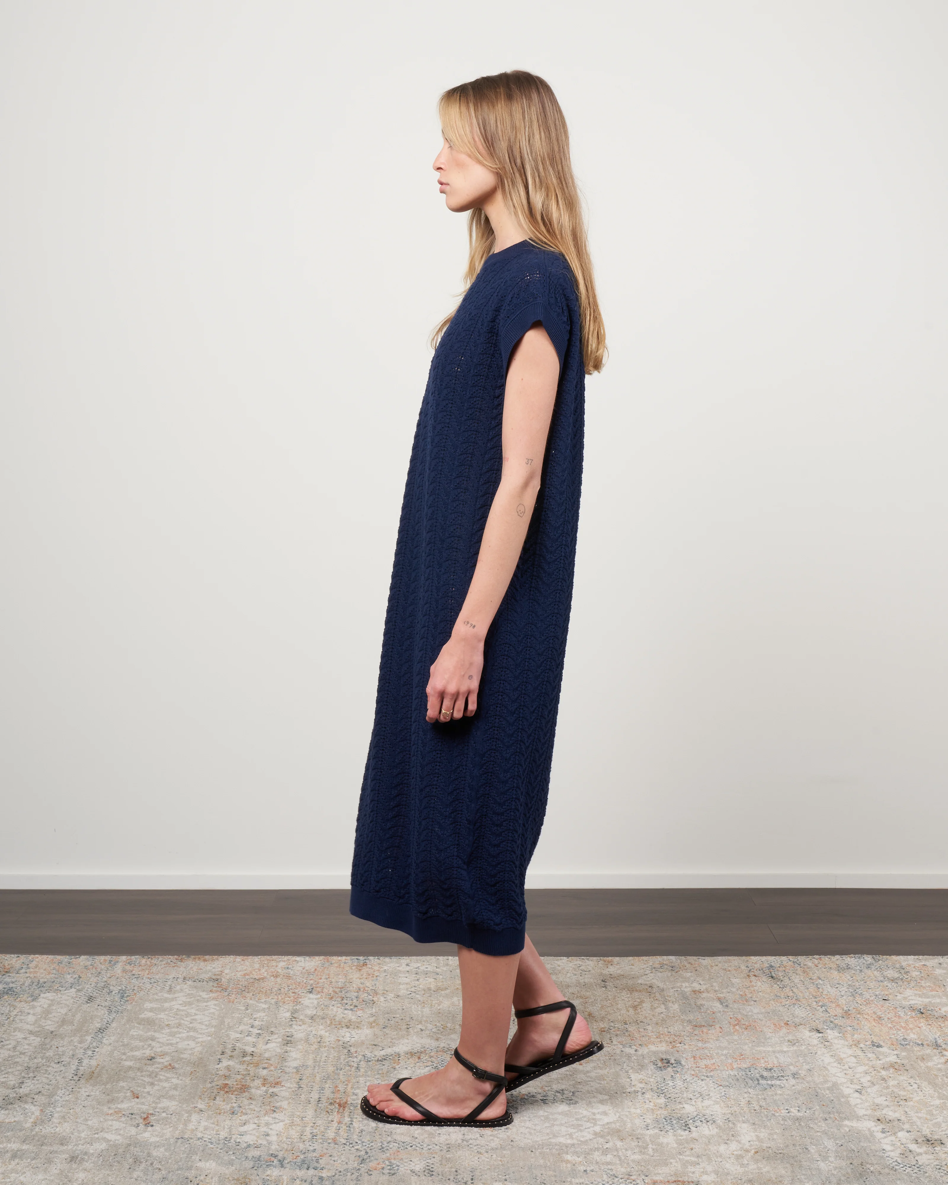 sleeveless dress - navy - Image 2