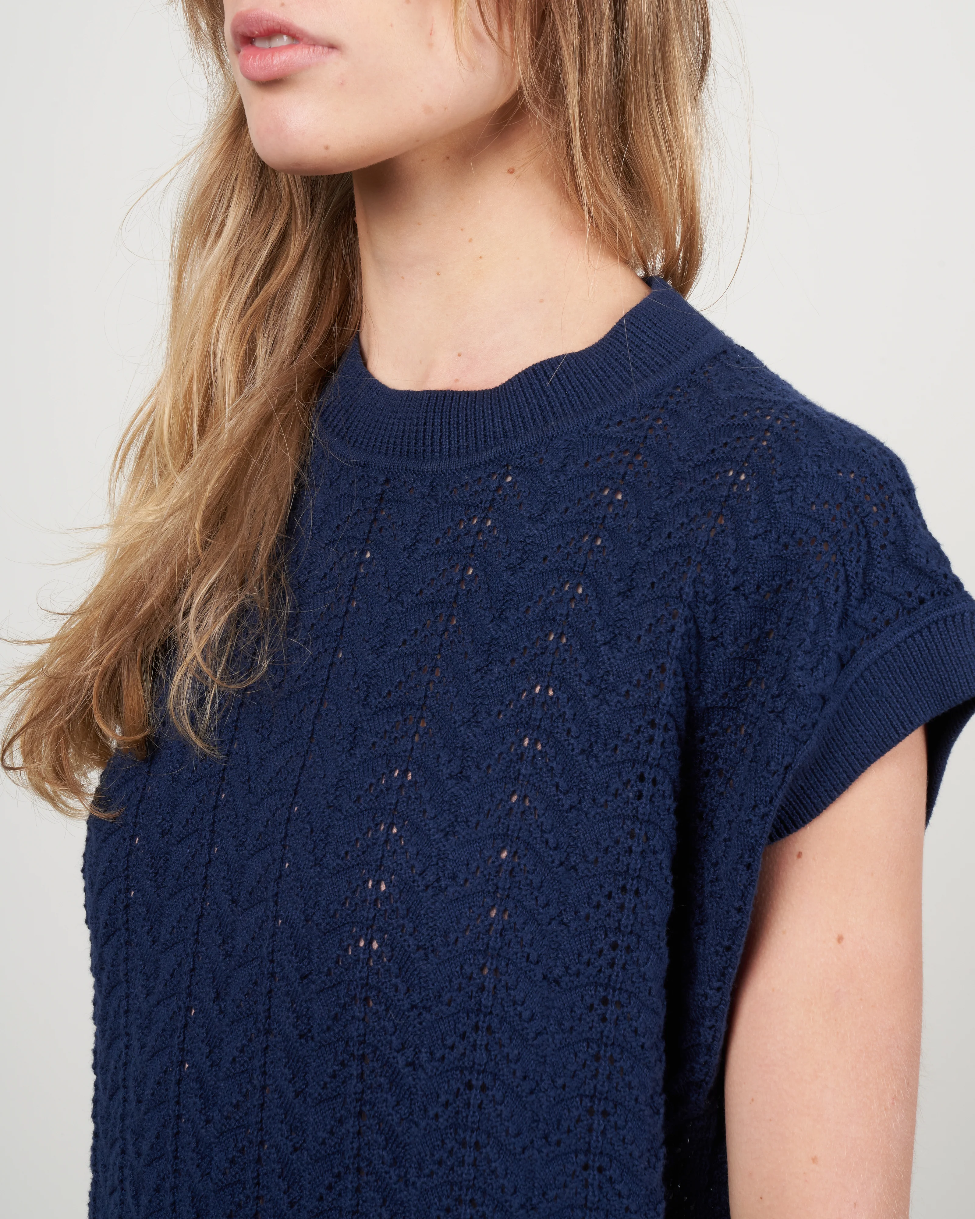 sleeveless dress - navy - Image 4