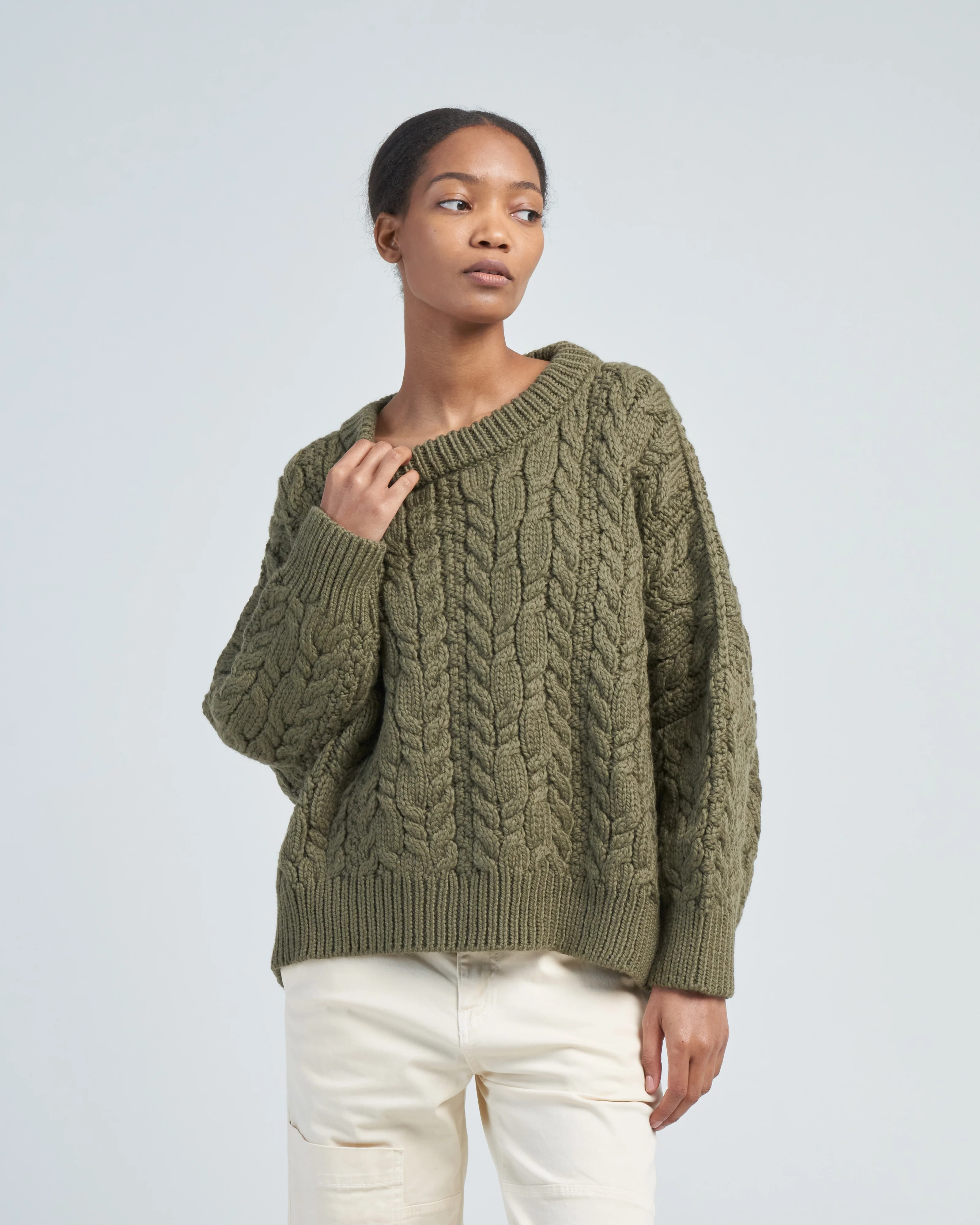 velma cable crew neck jumper