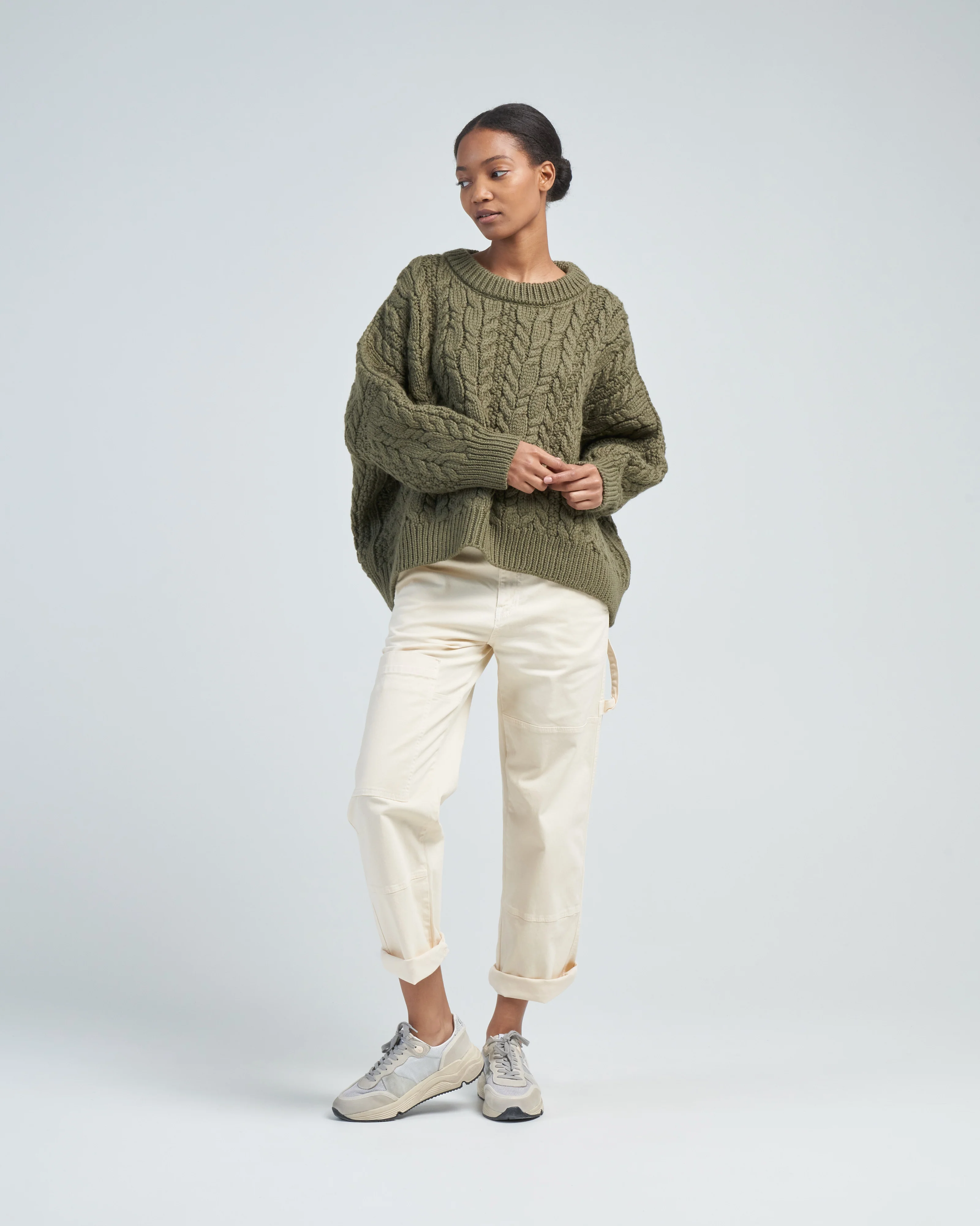 velma cable crew neck jumper - Image 3