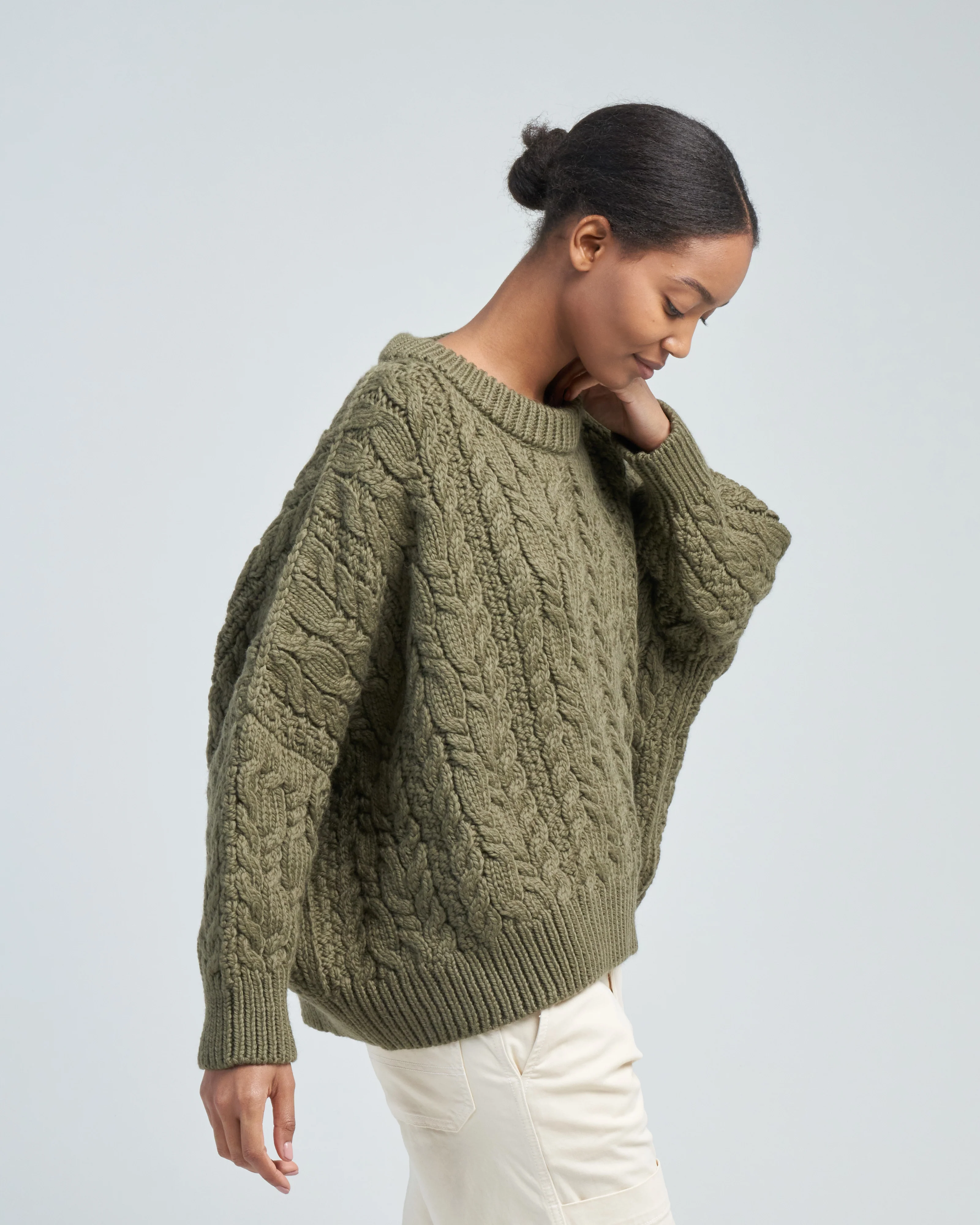 velma cable crew neck jumper - Image 4