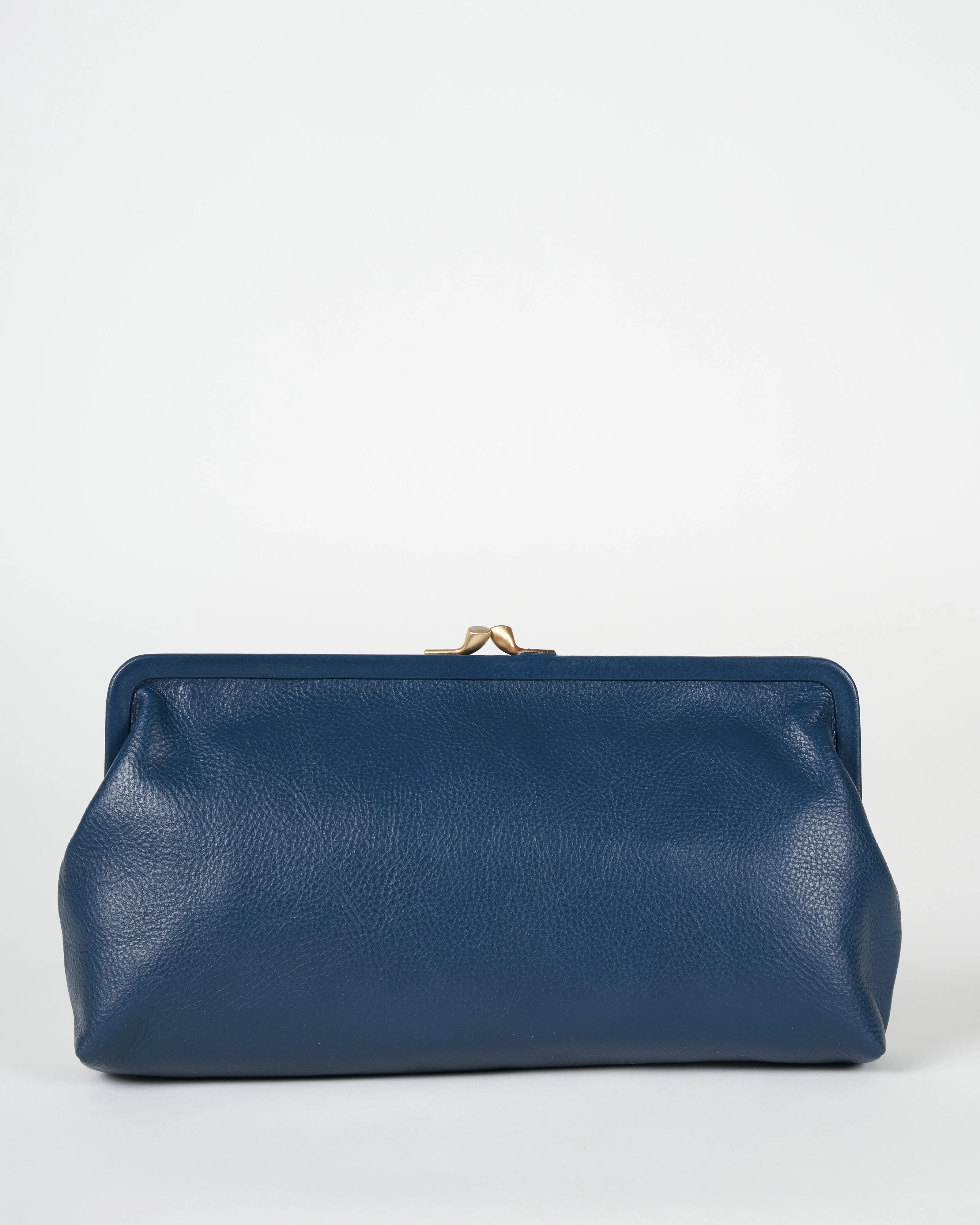 blue clutch- blue leather - Image 2