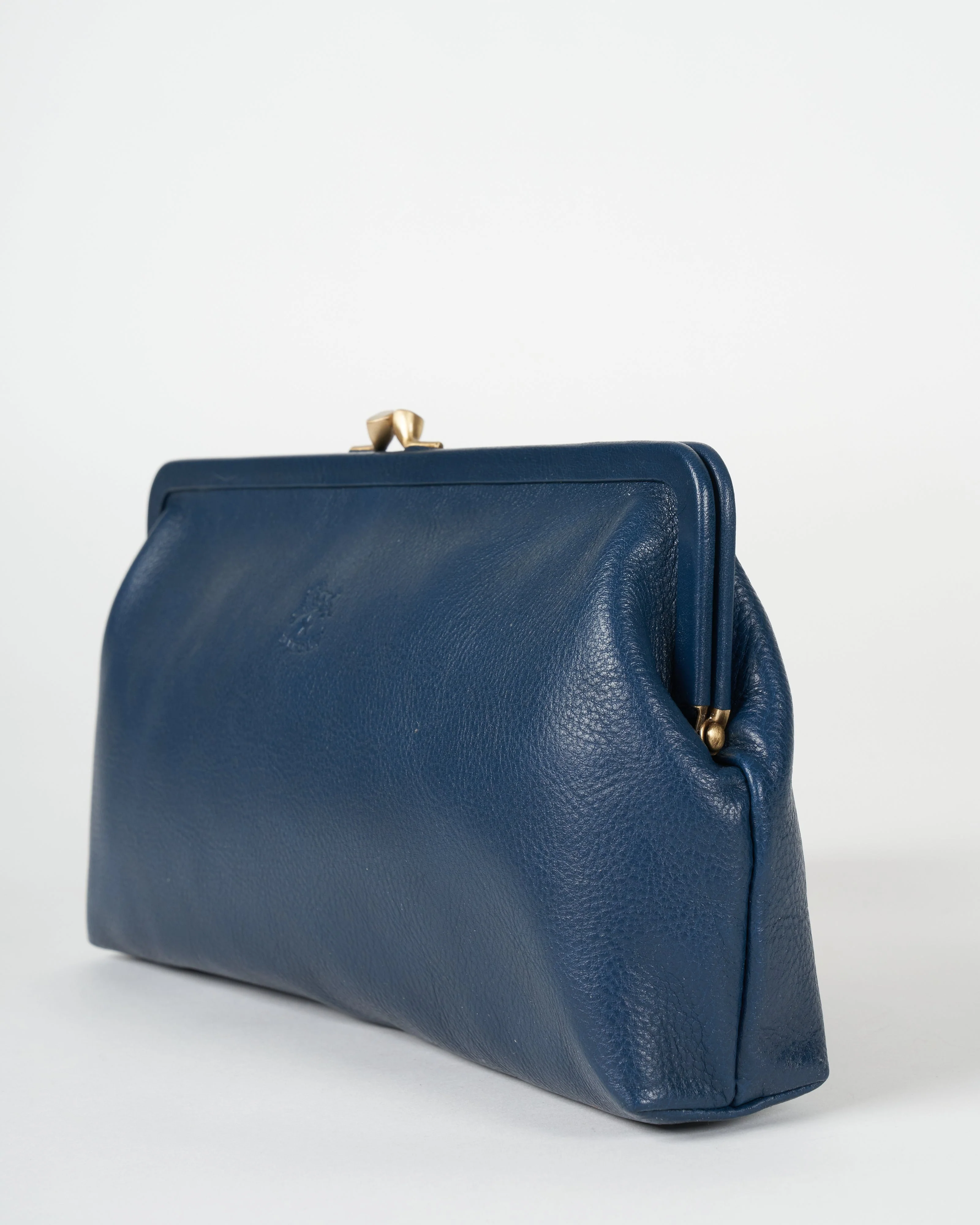 blue clutch- blue leather - Image 3