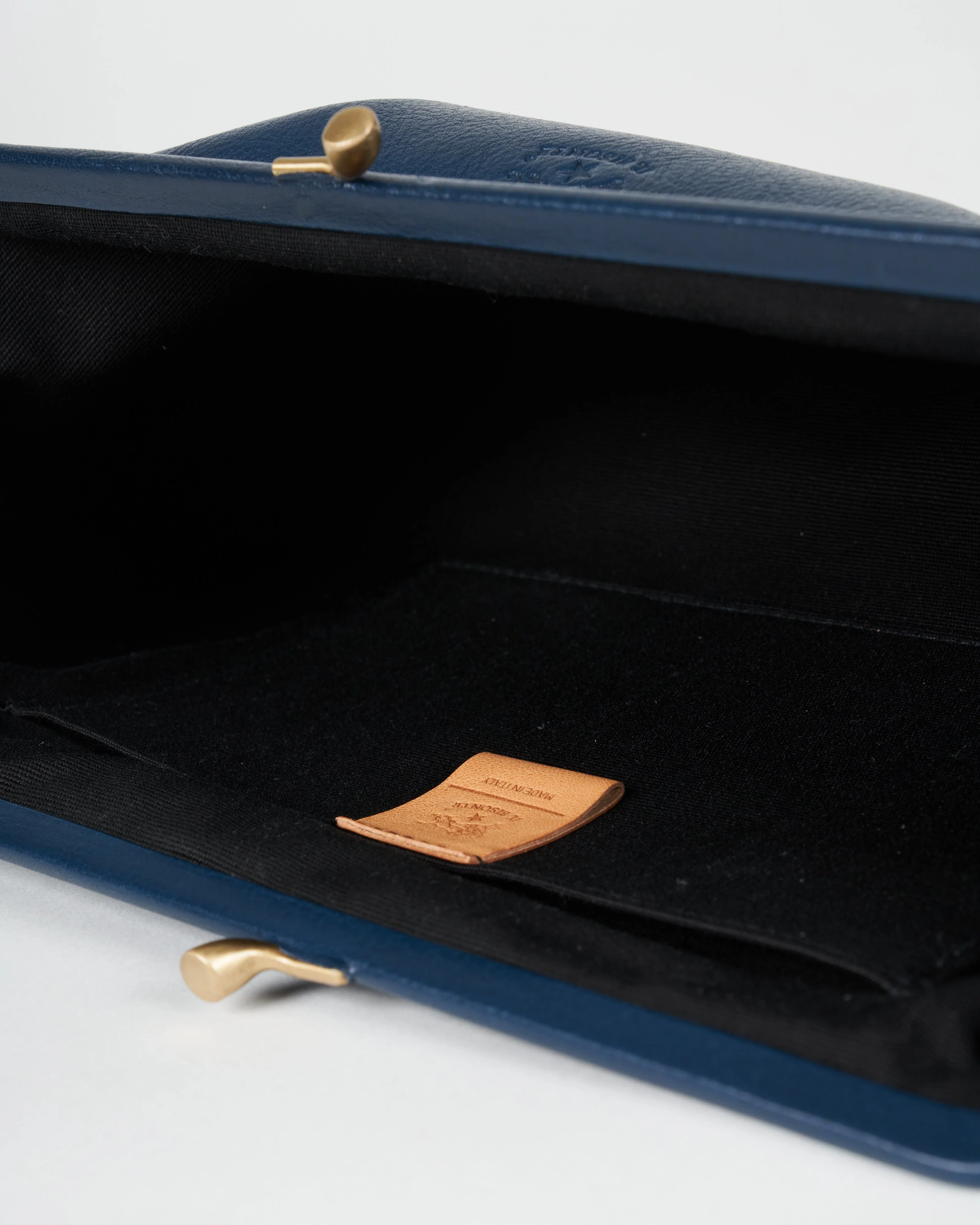 blue clutch- blue leather - Image 4