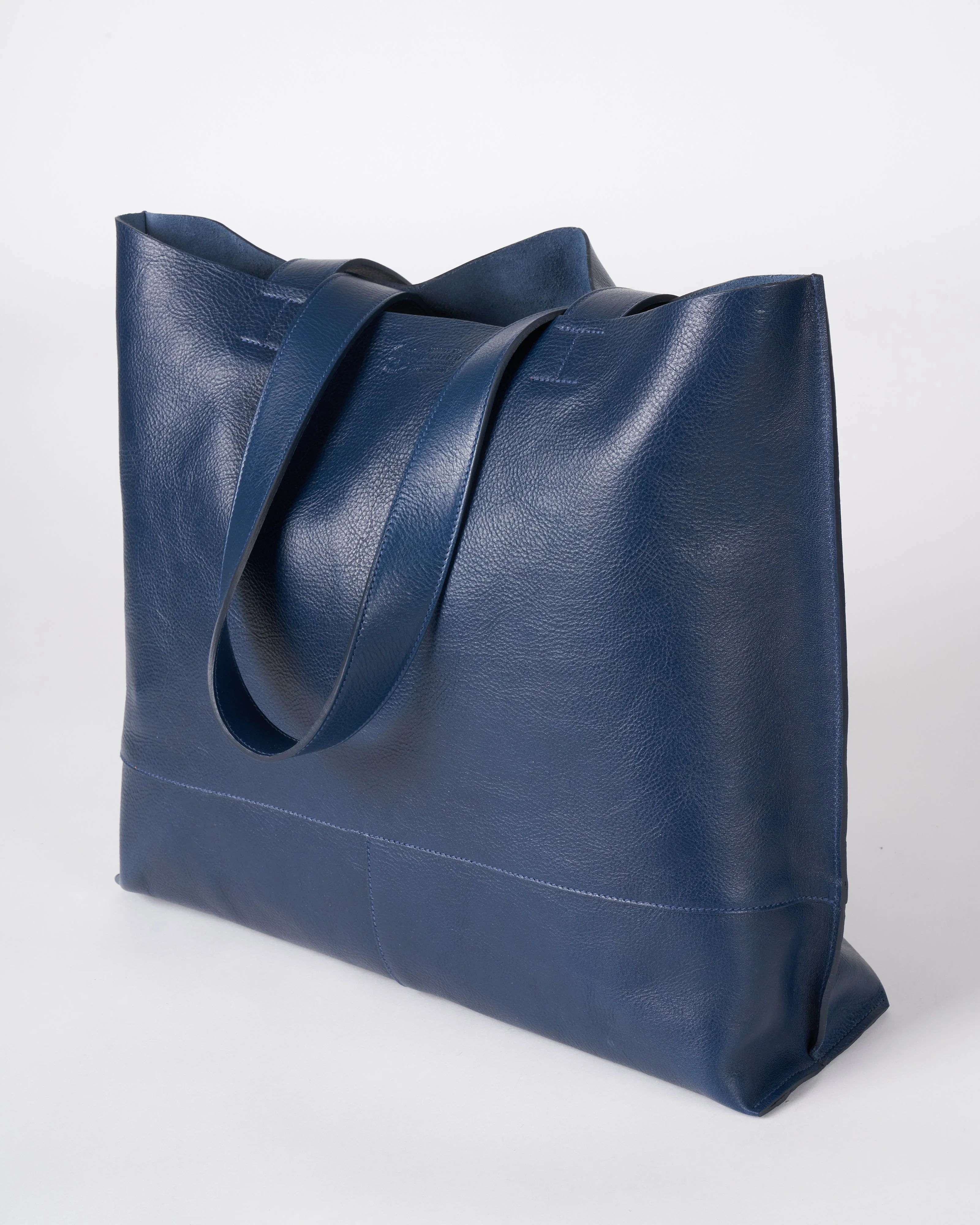 blu shoulder tote - blue leather - Image 3