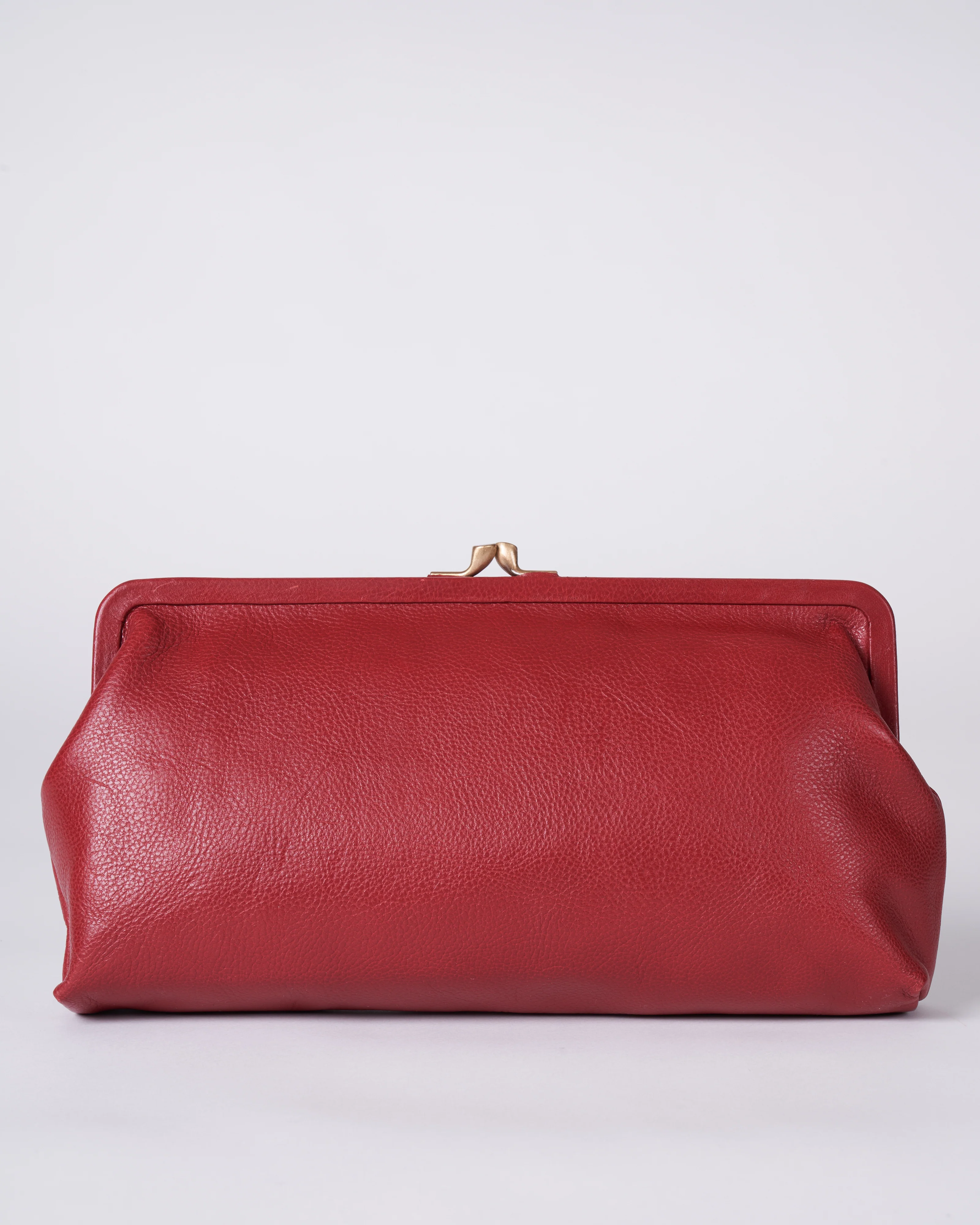 clutch bag classic- rosso with brass hardware - Image 2