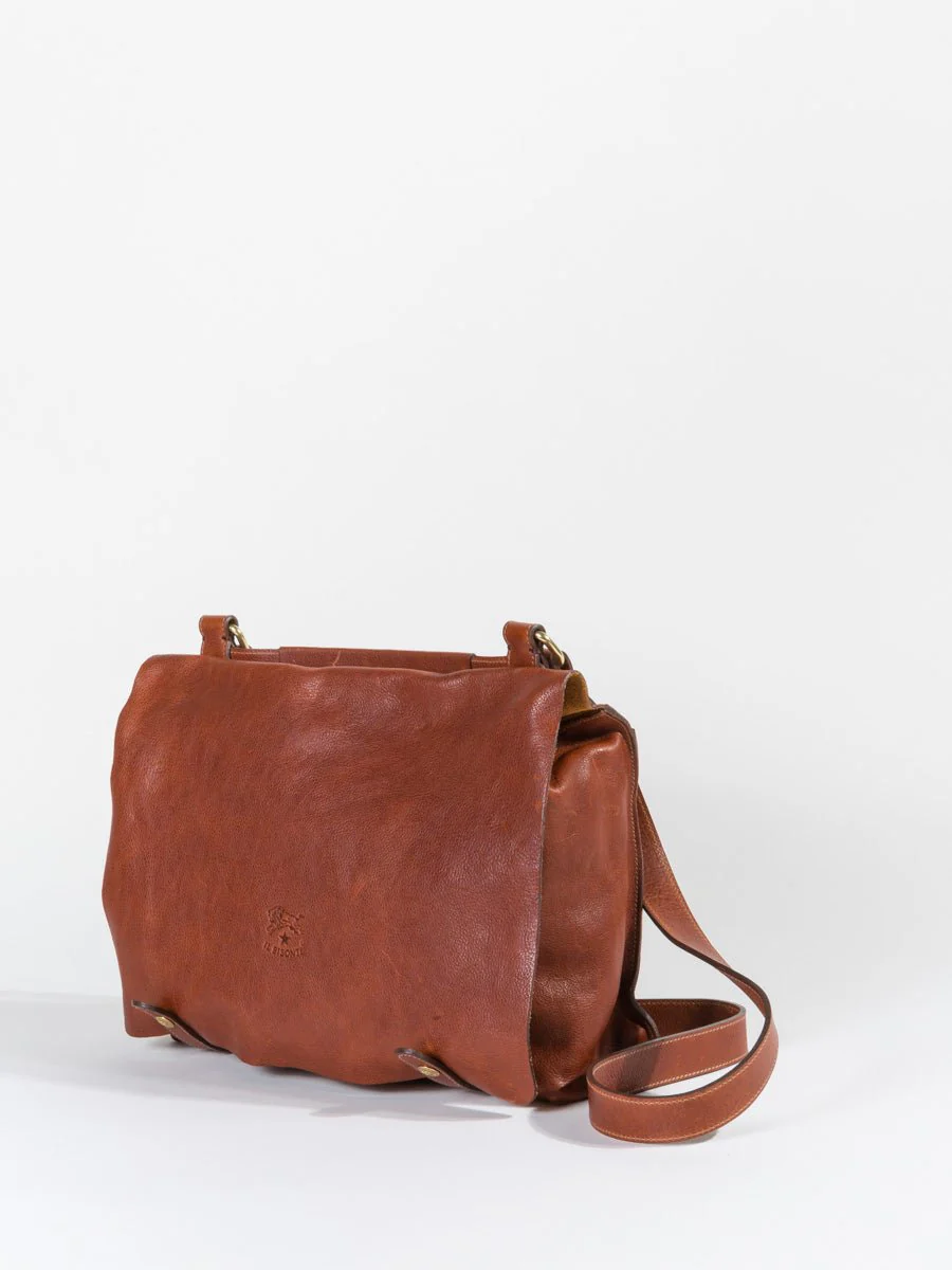 briefcase with shoulder strap - cognac - Image 2