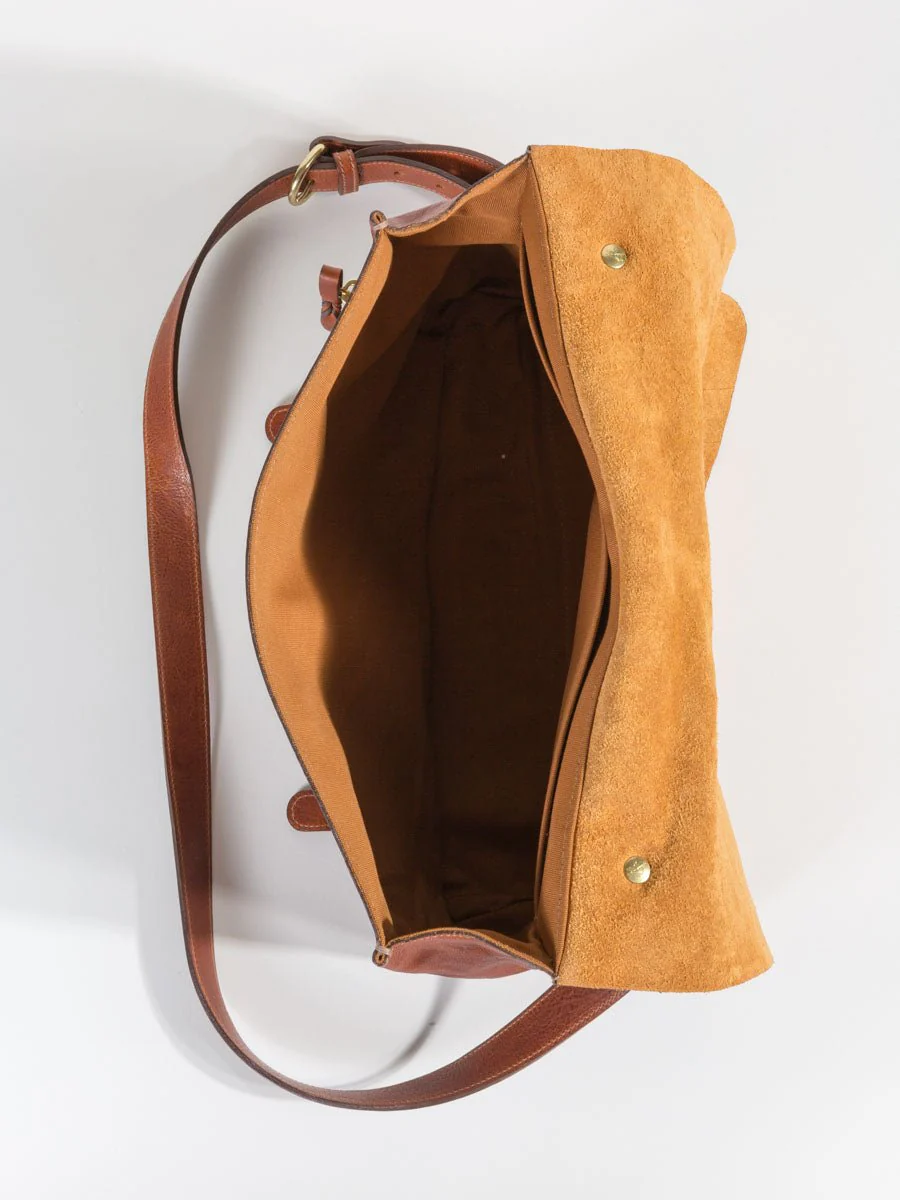 briefcase with shoulder strap - cognac - Image 6