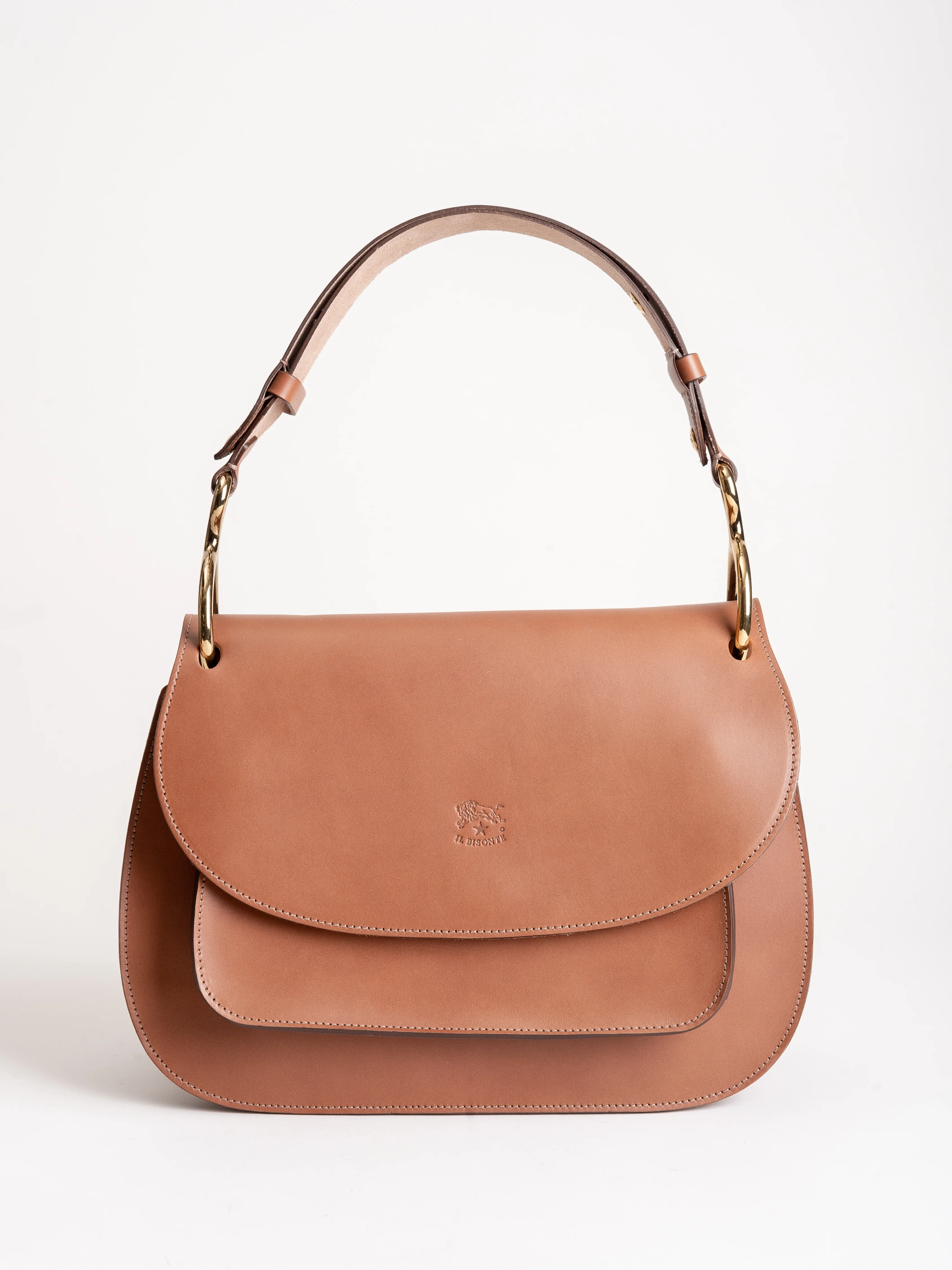 cowhide shoulder bag - cioccolato