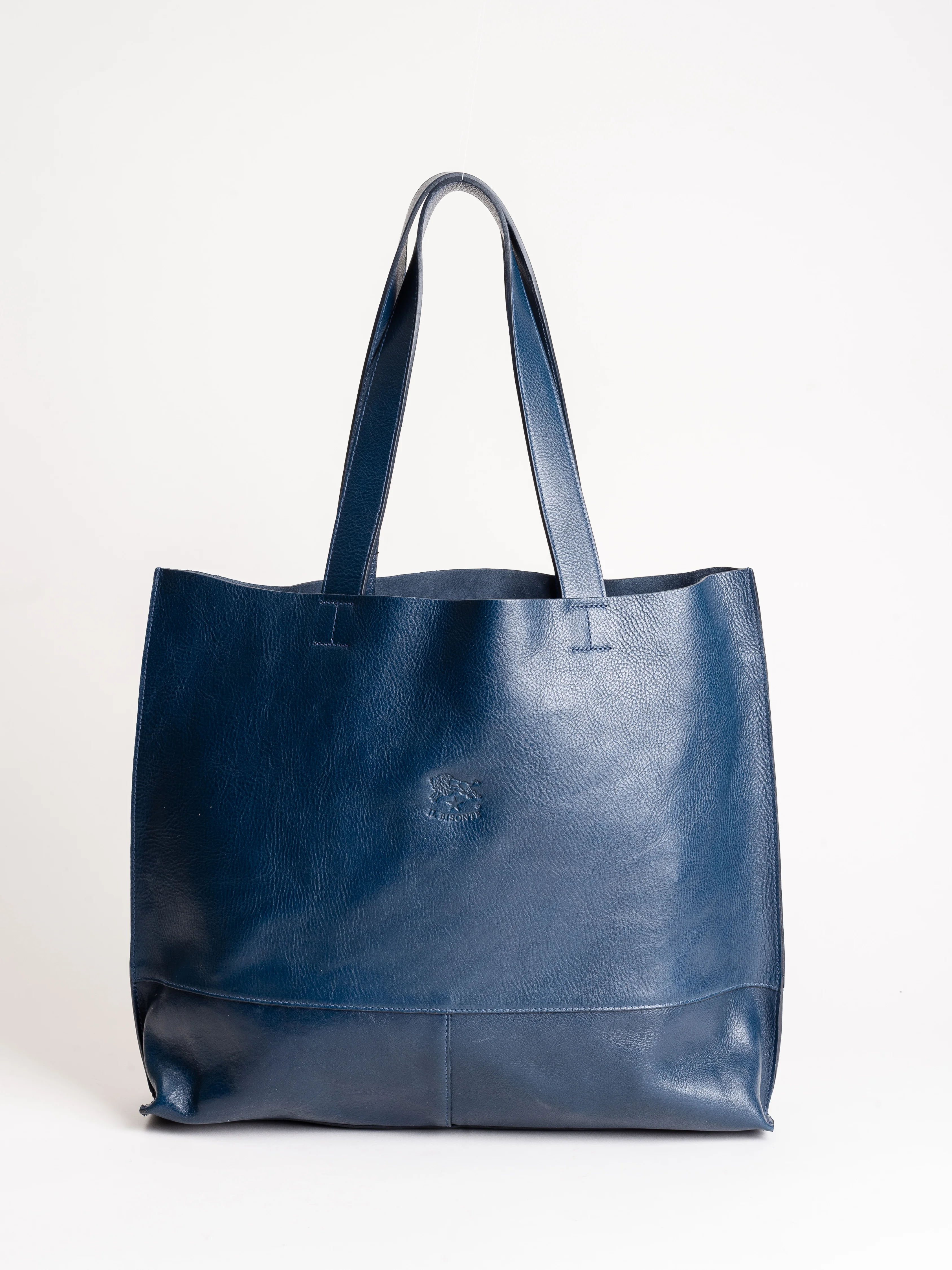 cowhide tote bag - blue - Image 2