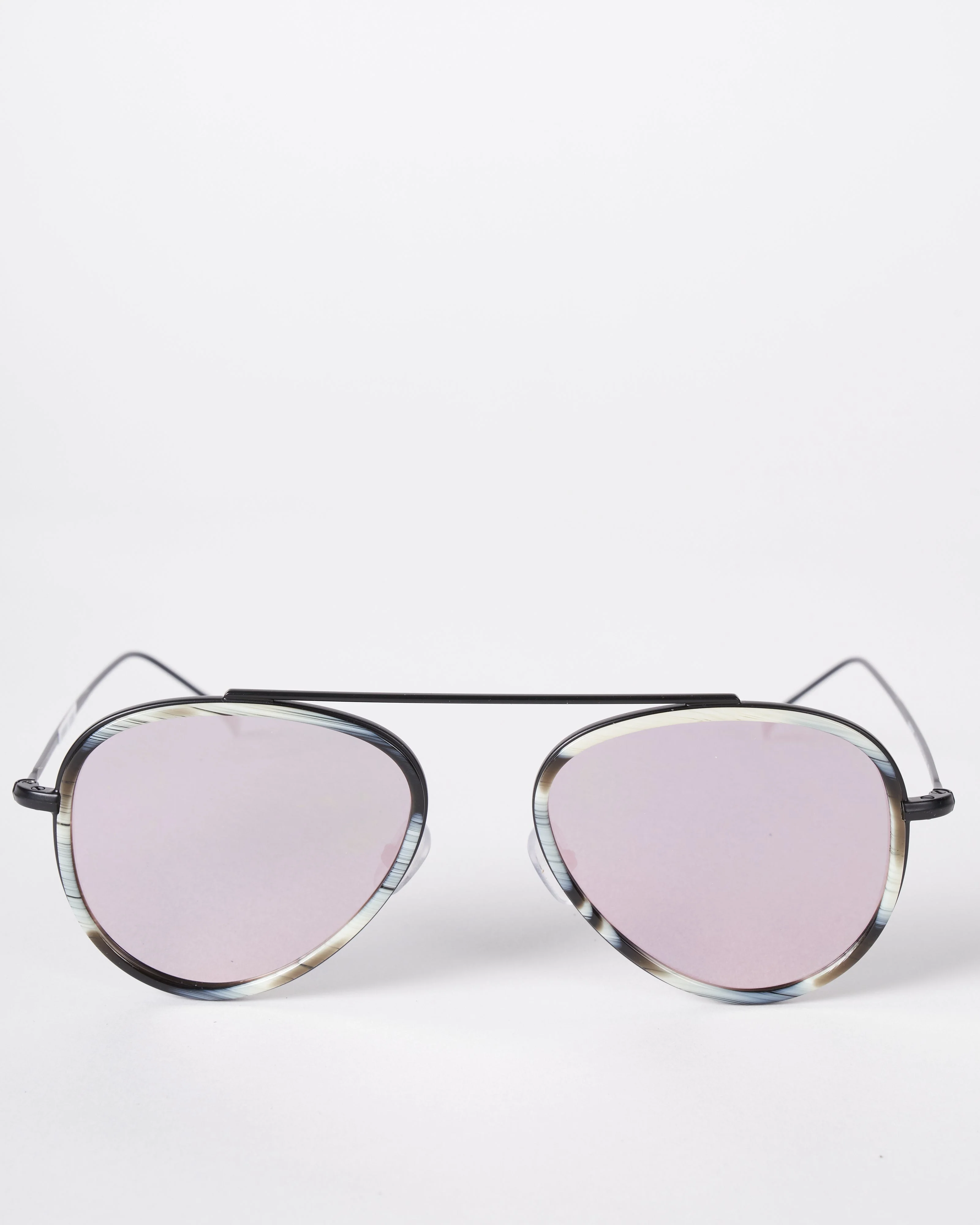 dorchester ace - horn/matte black w/ rose flat mirror