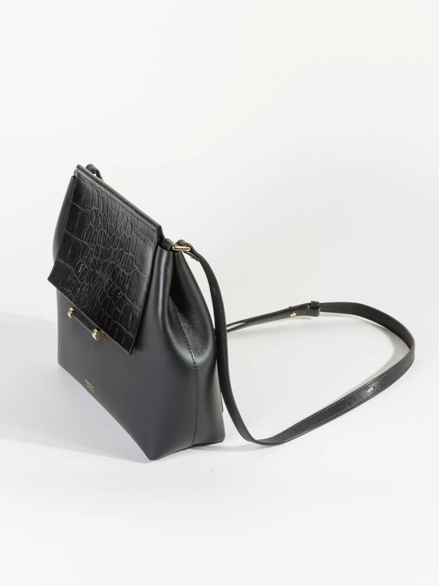 carre shoulder bag - noir croc - Image 4