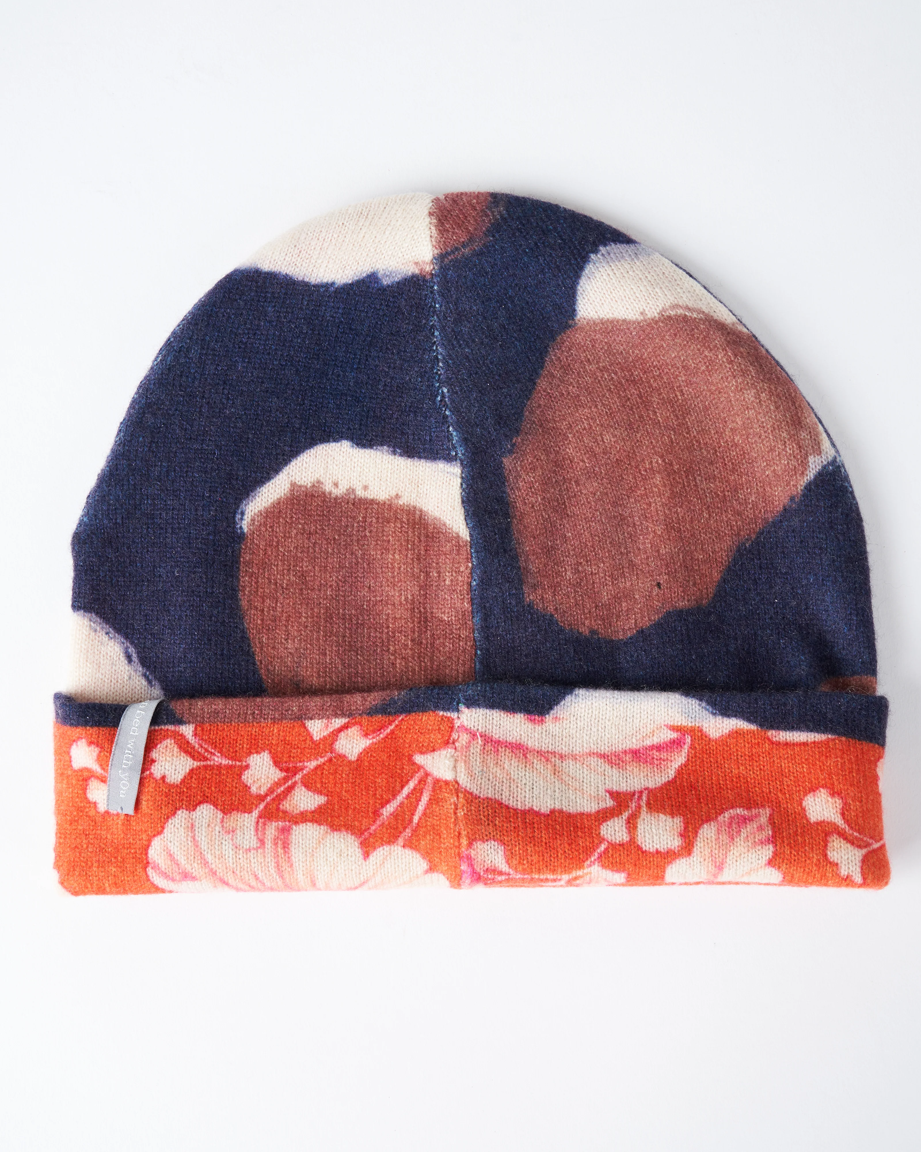 hat - orange/pink flowers - Image 2