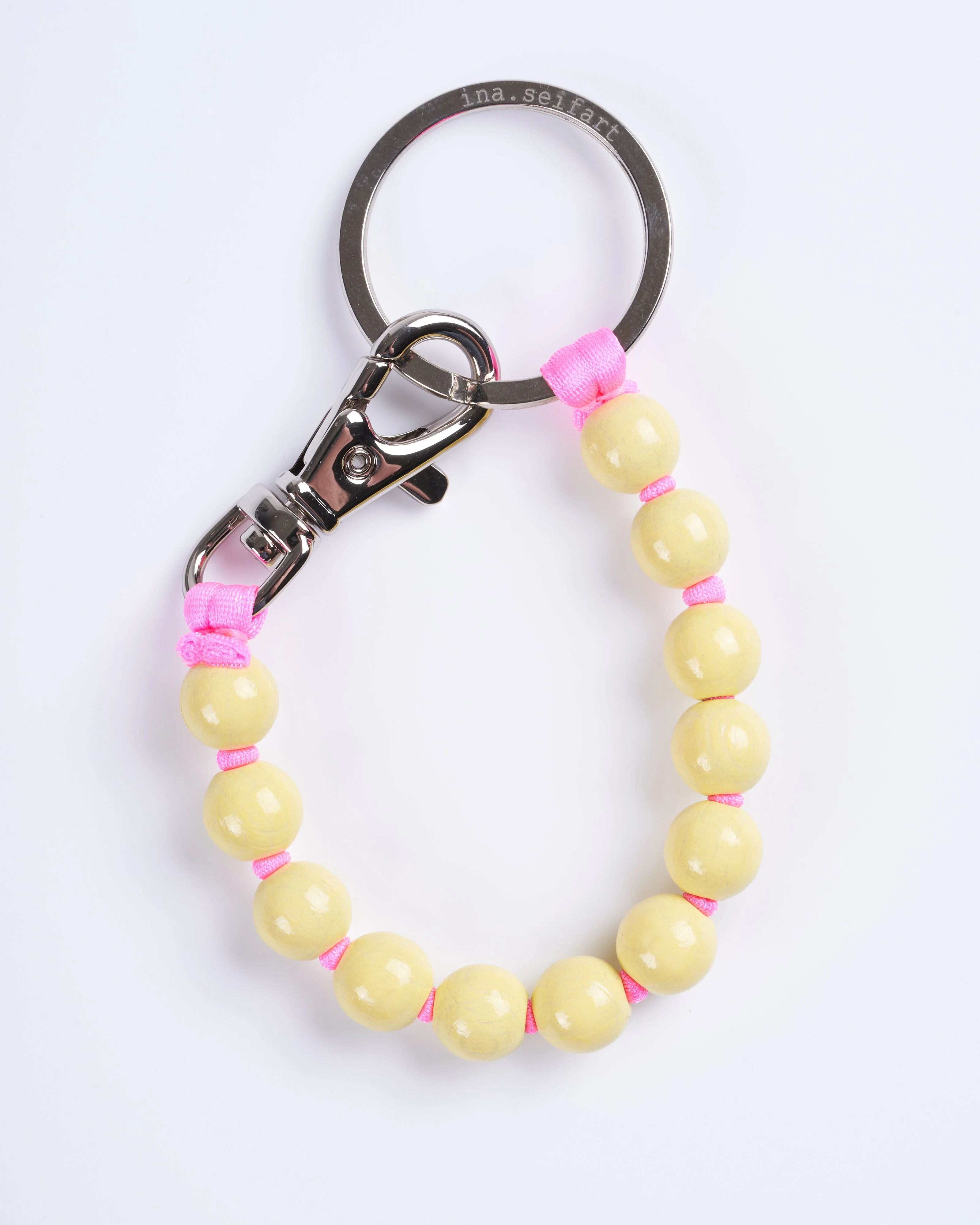 perlen short keyholder - pastel yellow pink