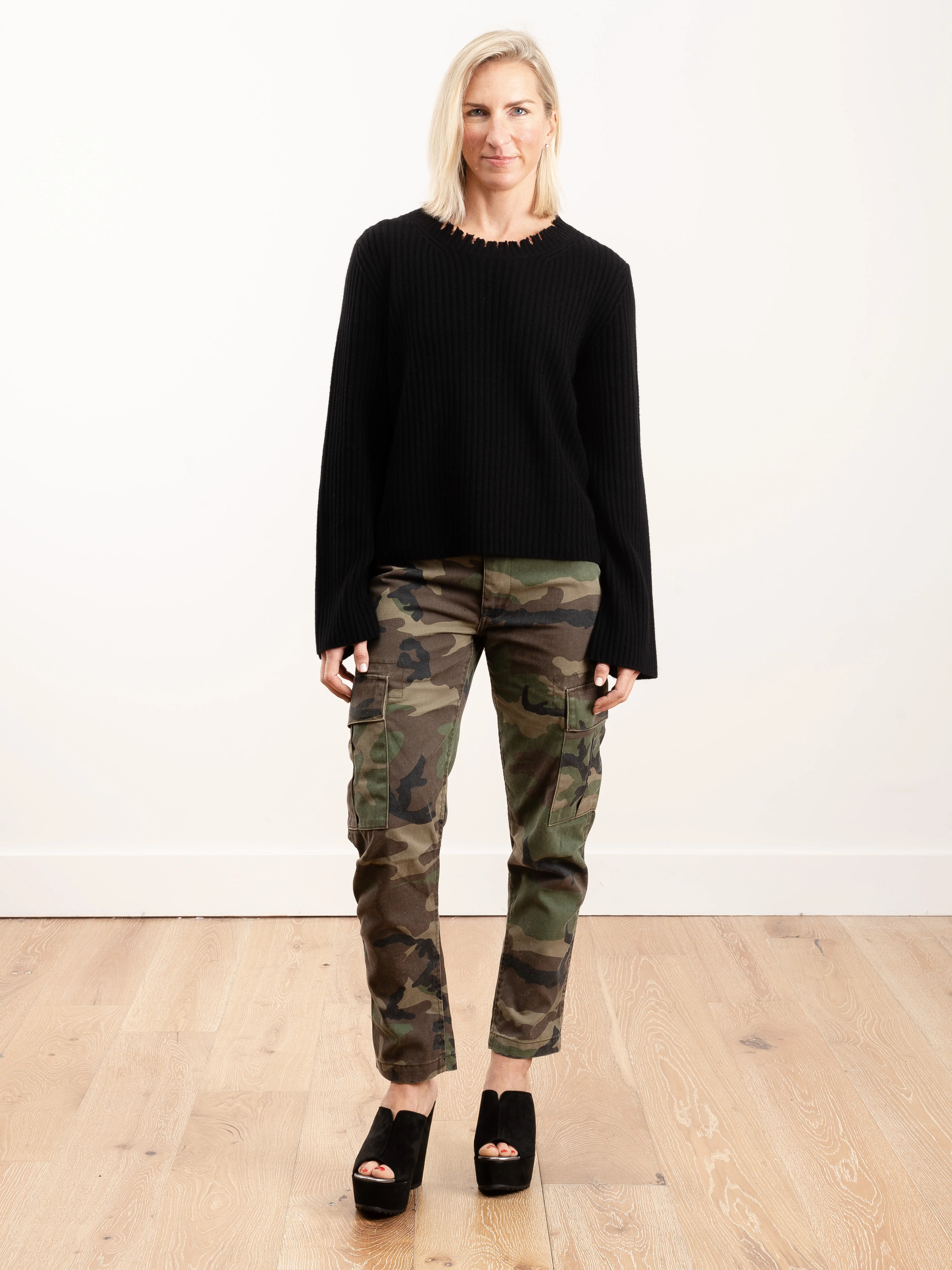 deconstructed ribbed pullover