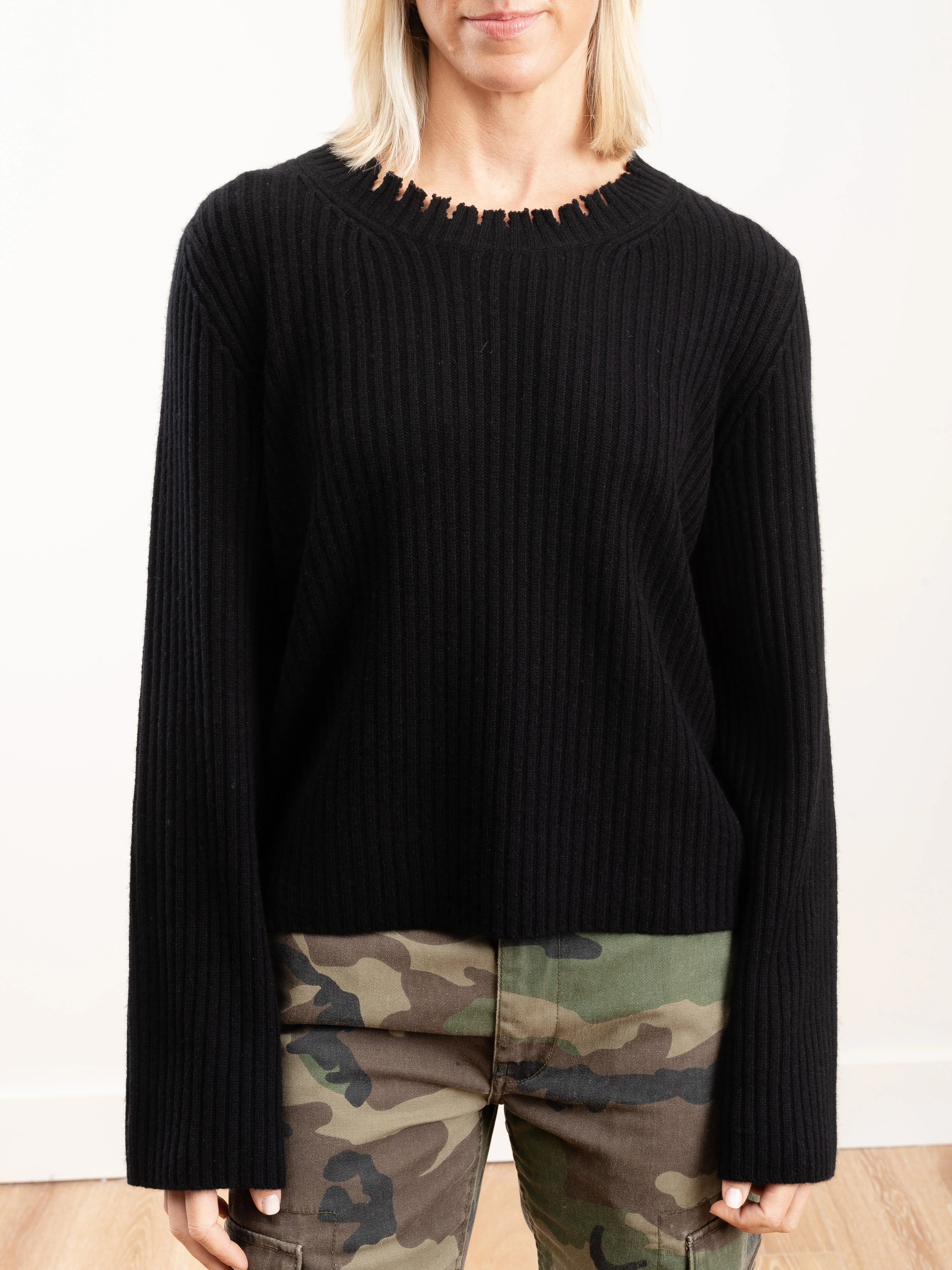 deconstructed ribbed pullover - Image 2