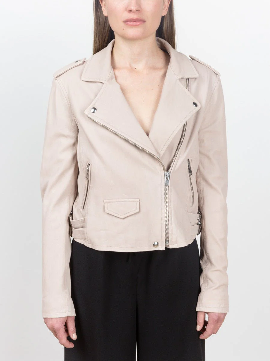leather jacket - pink sand - Image 2
