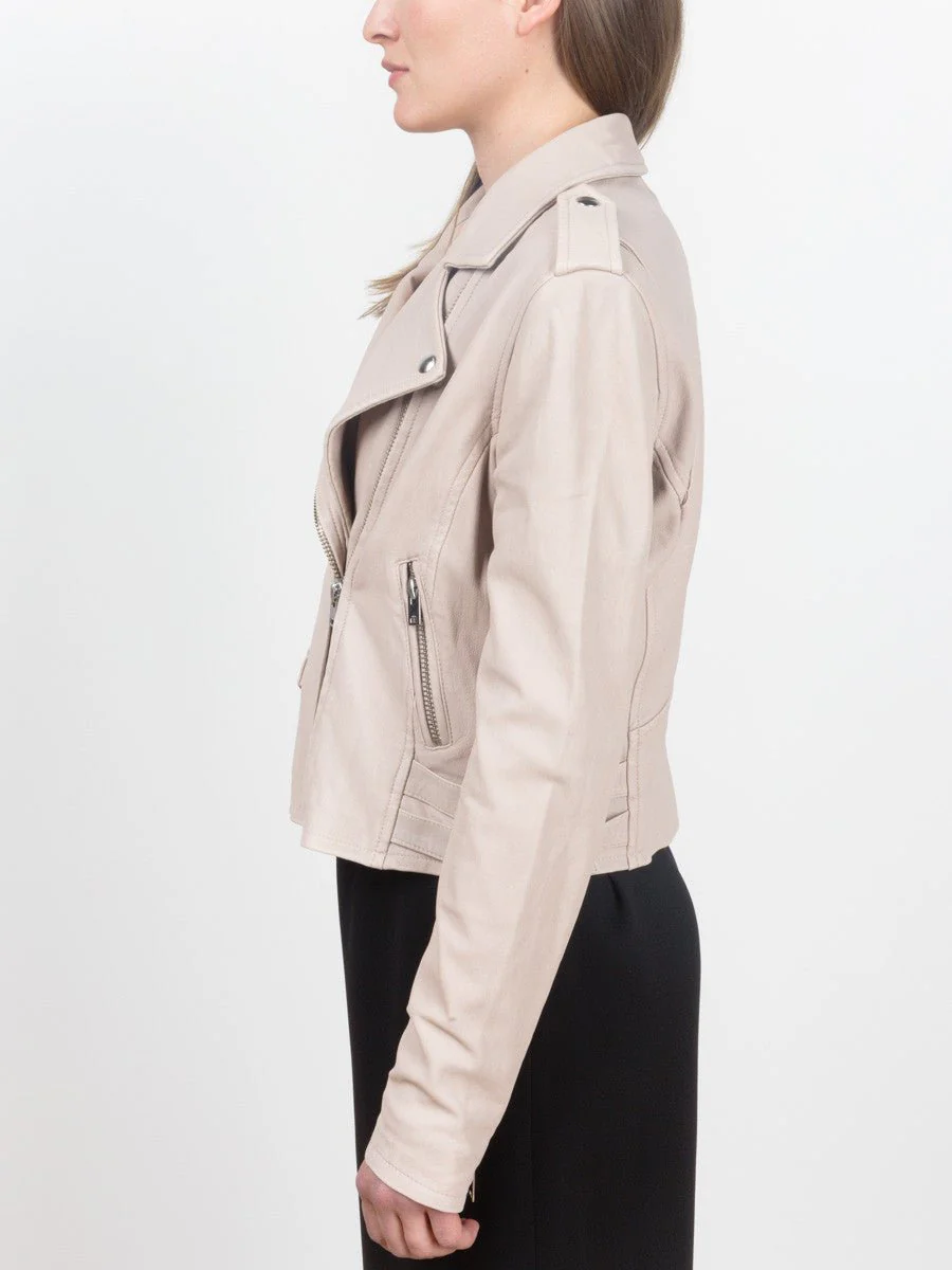 leather jacket - pink sand - Image 3