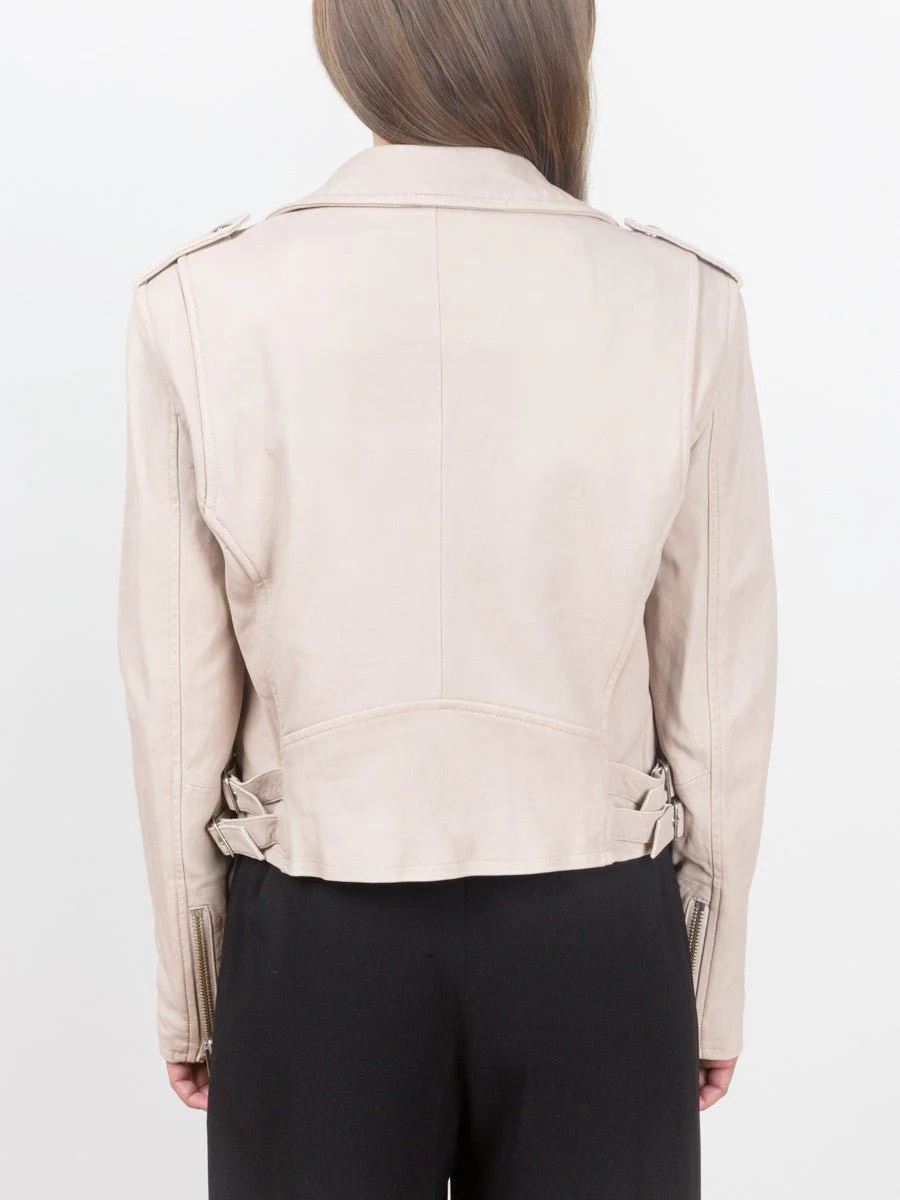 leather jacket - pink sand - Image 4