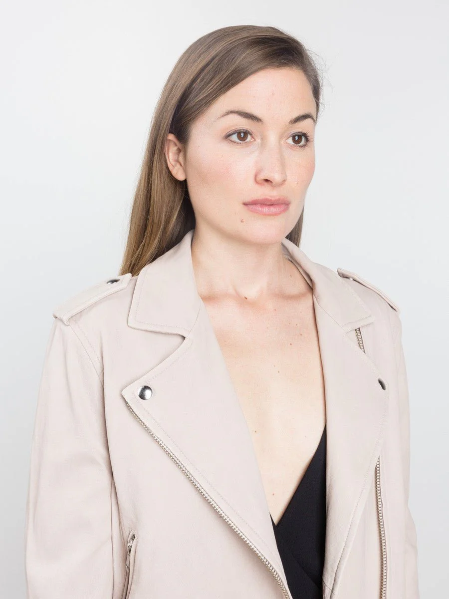 leather jacket - pink sand - Image 5