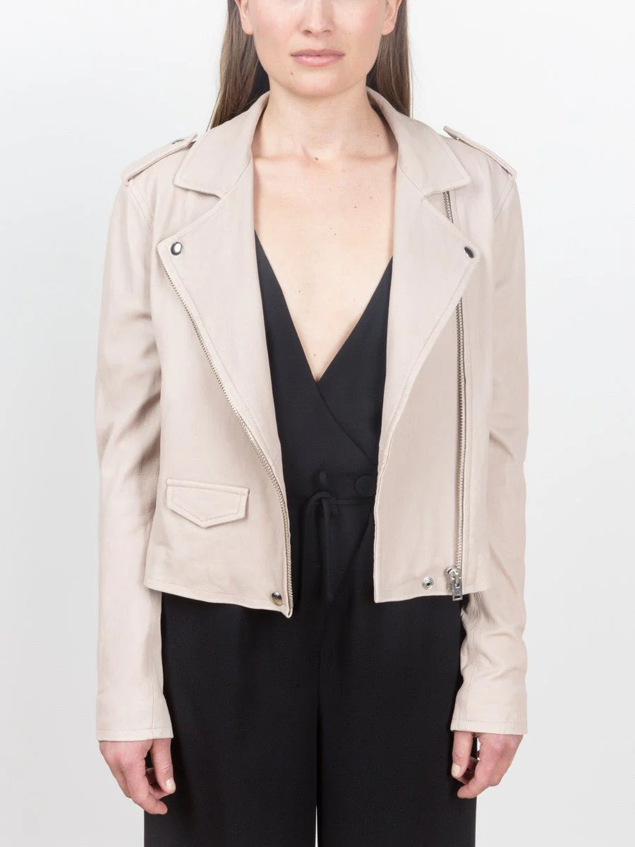 leather jacket - pink sand - Image 7