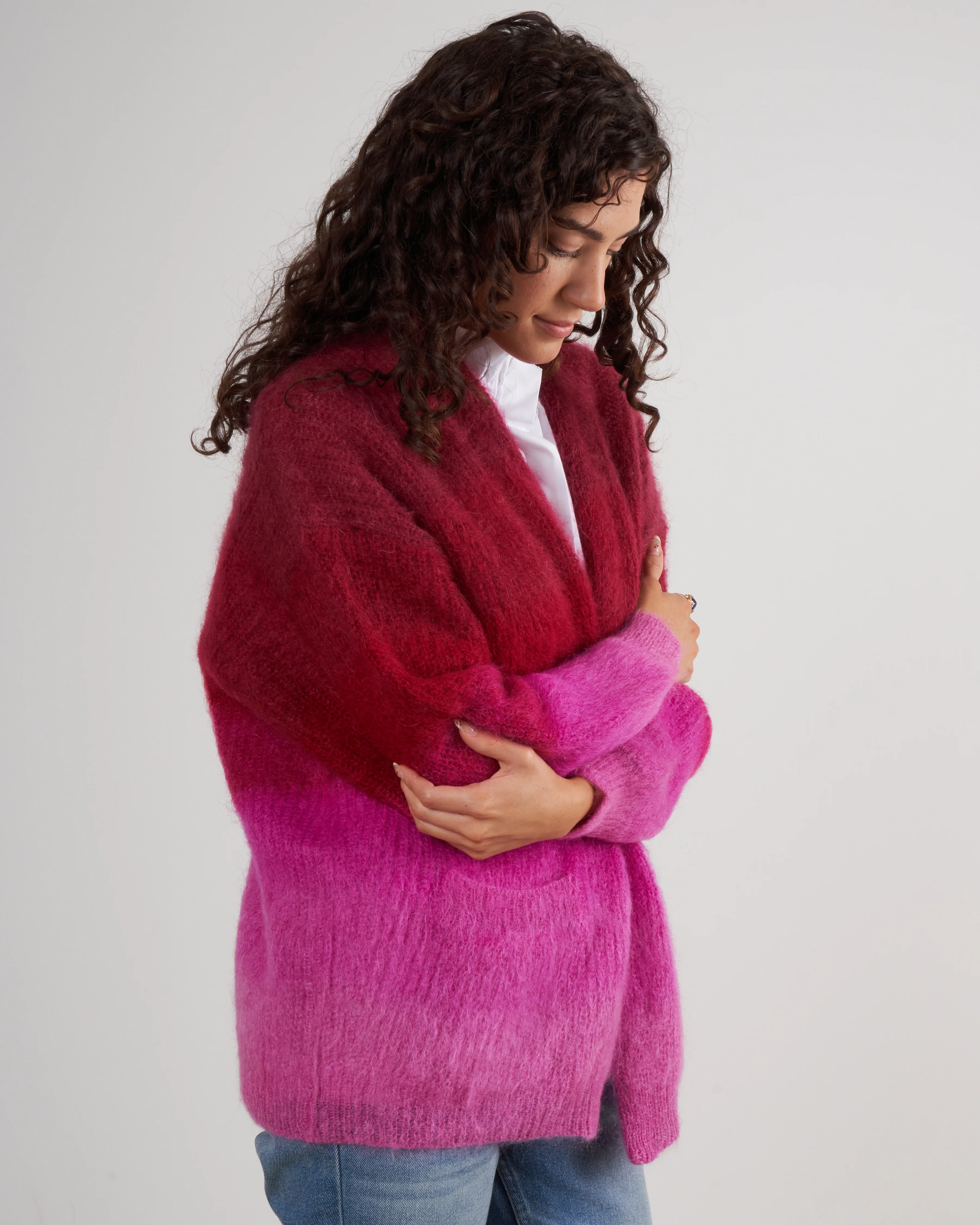 dana cardigan - fuchsia - Image 4