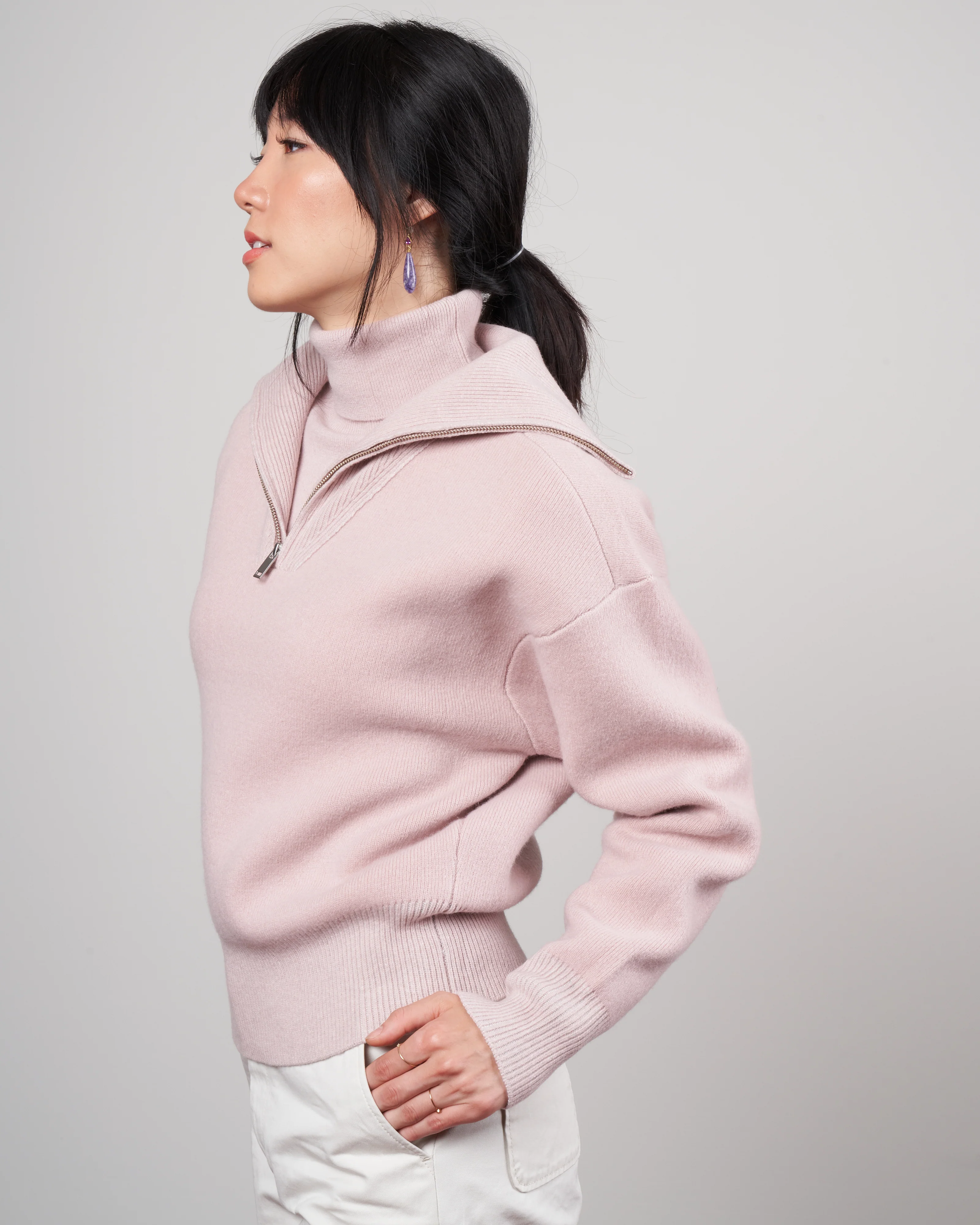 fancy sweater - greyish pink - Image 3